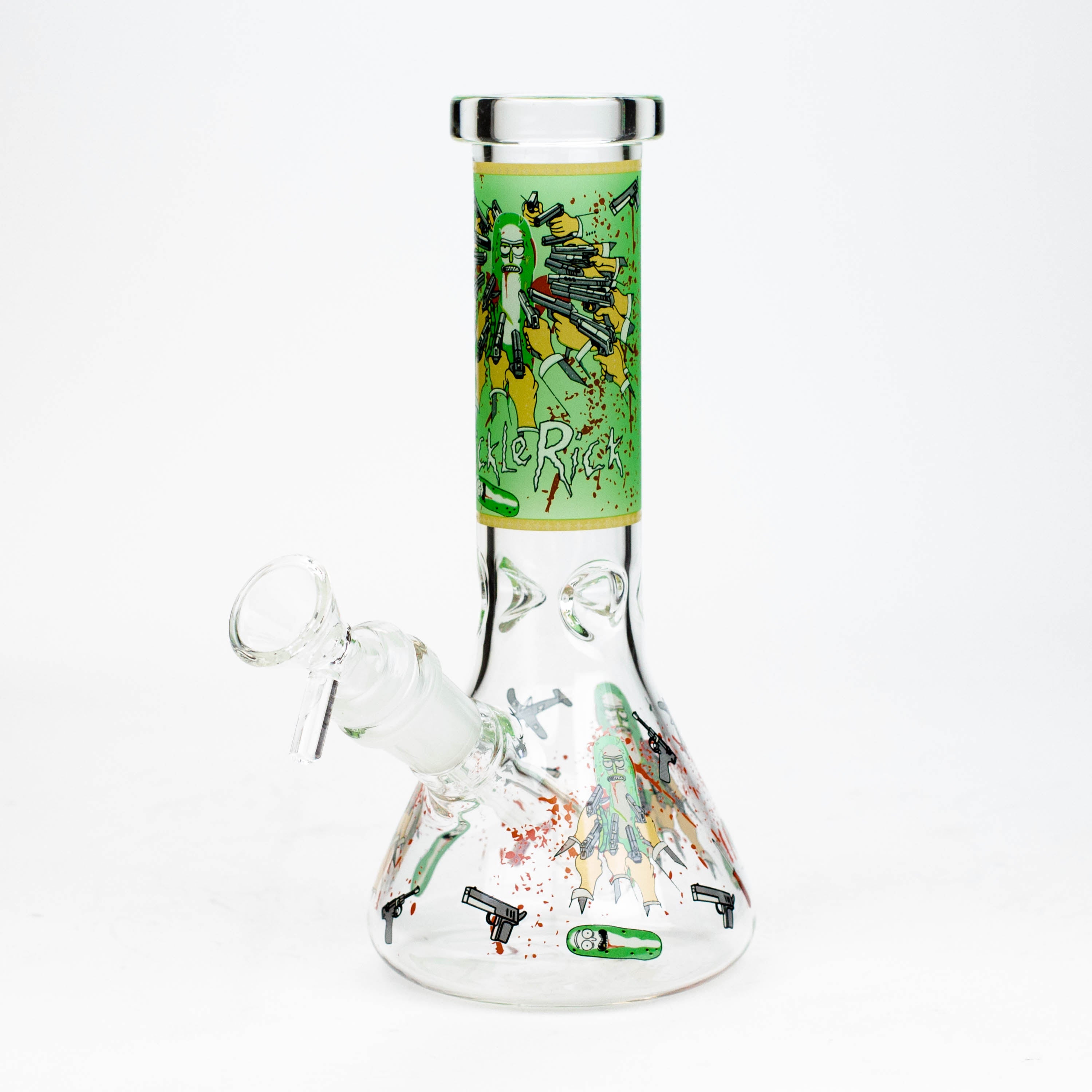 8" NM glass water bong - Glow In the dark
