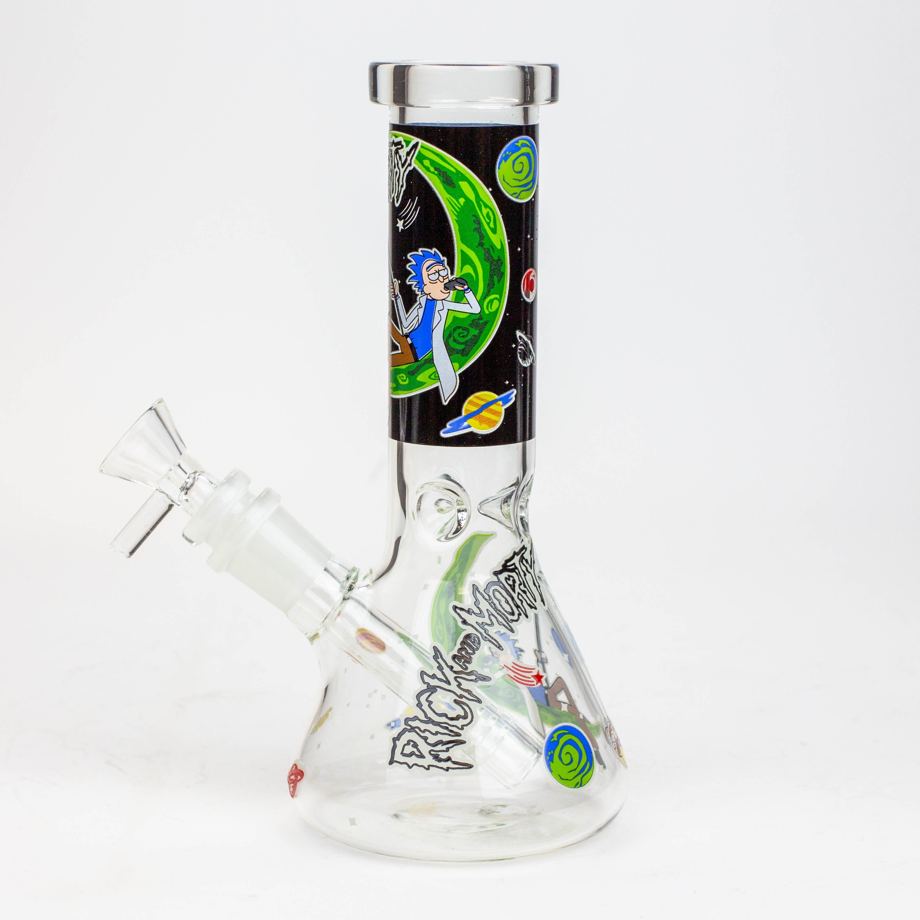 8" NM  Cartoon glass water bong - Glow in the dark