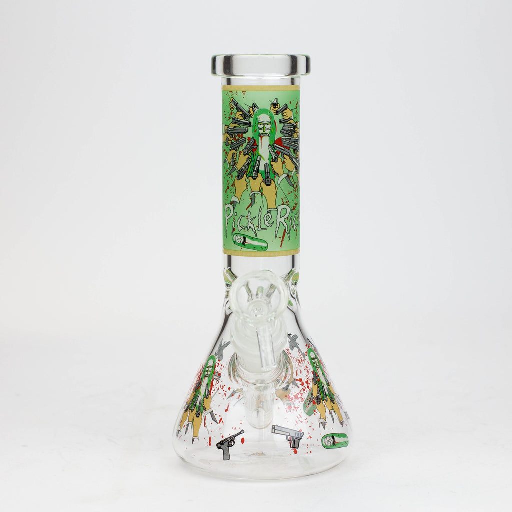 8" NM glass water bong - Glow In the dark