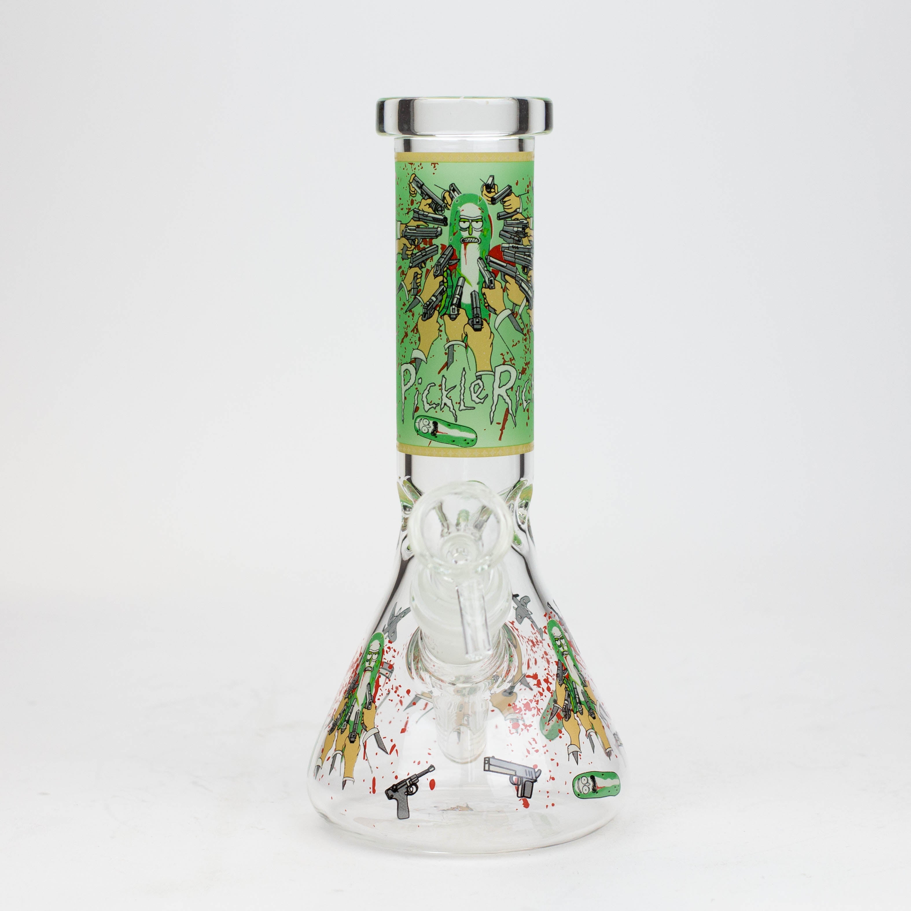 8" NM glass water bong - Glow In the dark