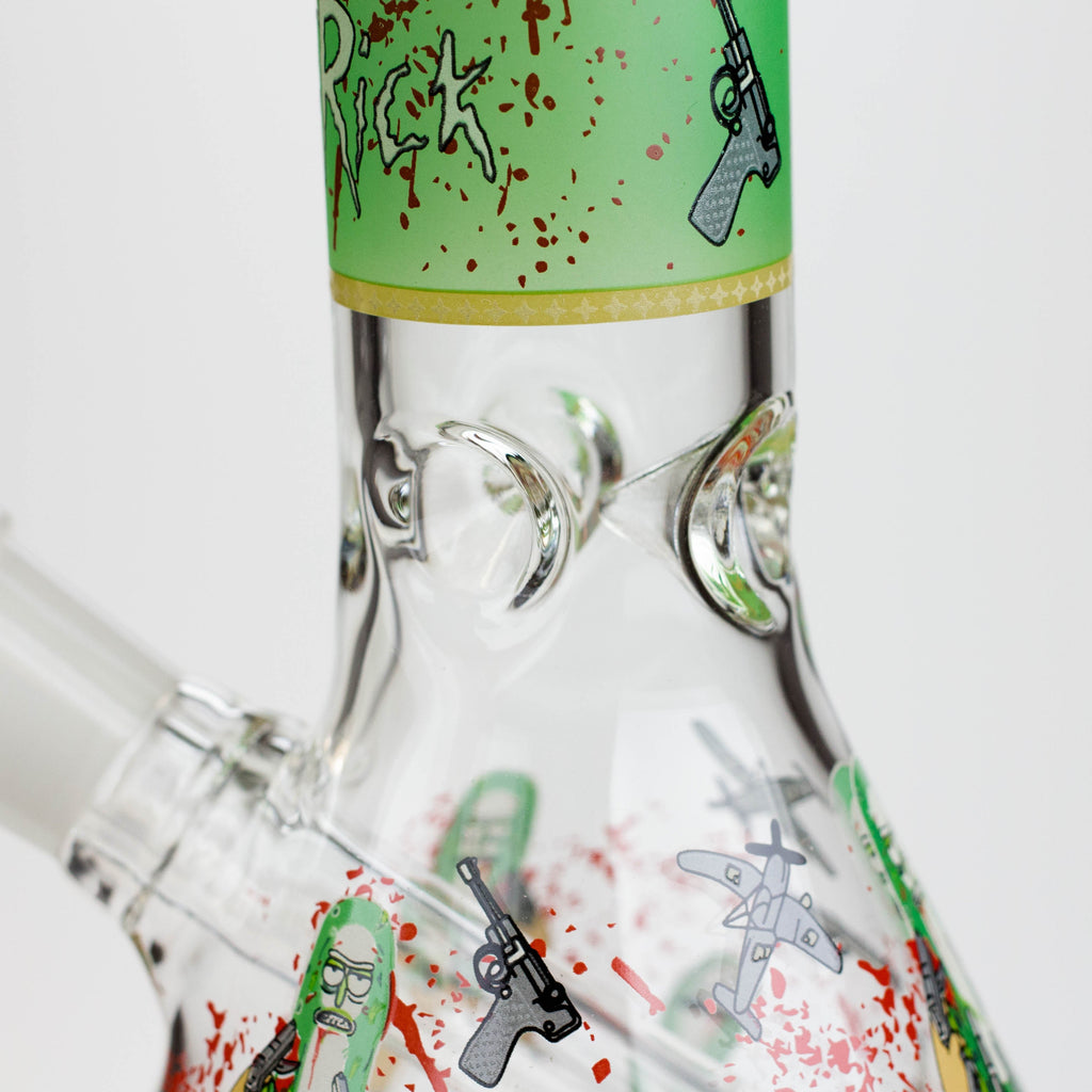 8" NM glass water bong - Glow In the dark