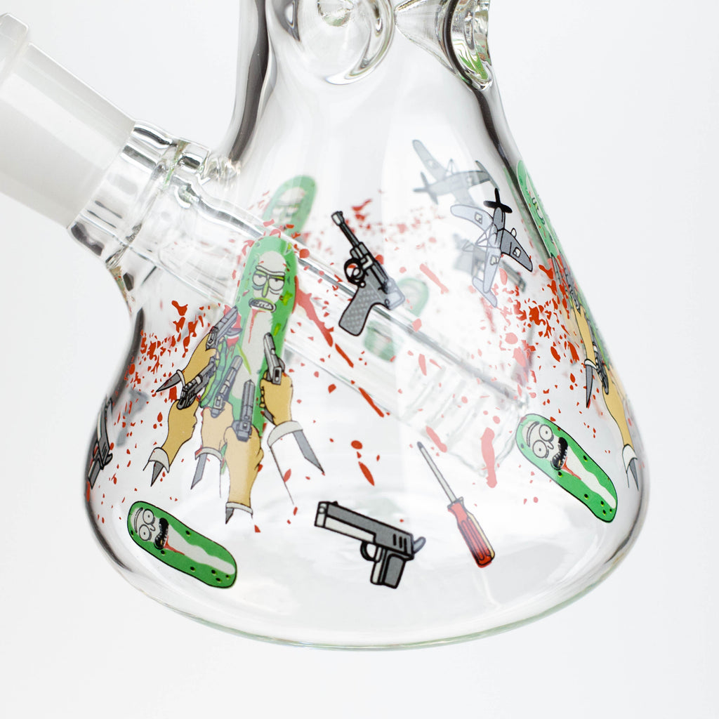 8" NM glass water bong - Glow In the dark