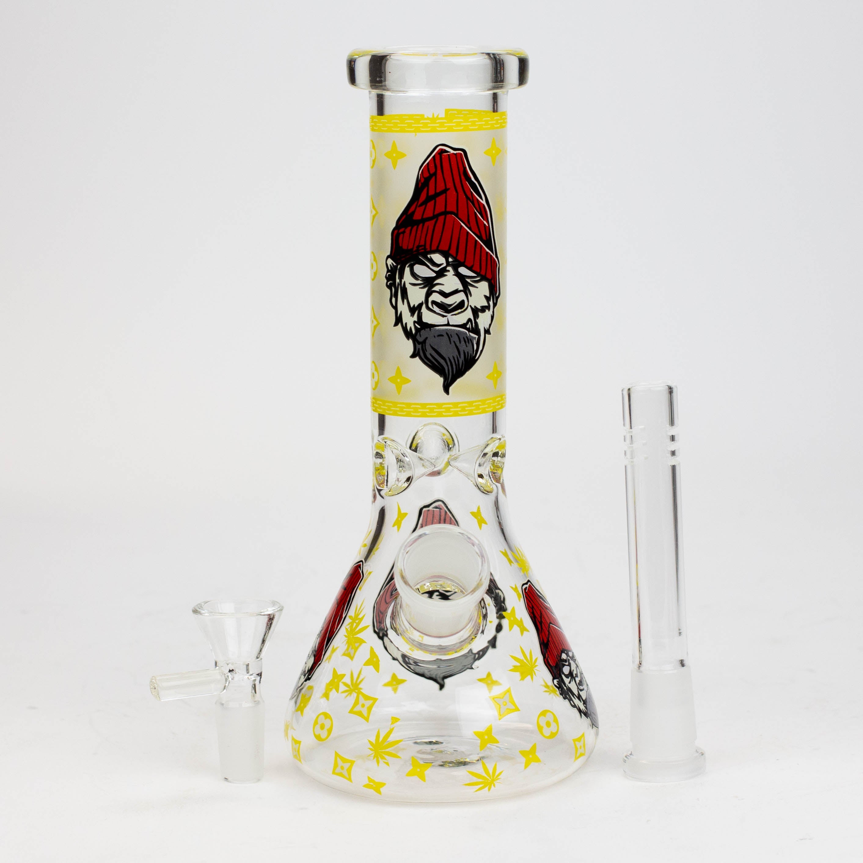 8" Gorilla cartoon glass water bong