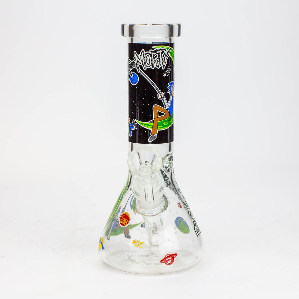 8" NM  Cartoon glass water bong - Glow in the dark