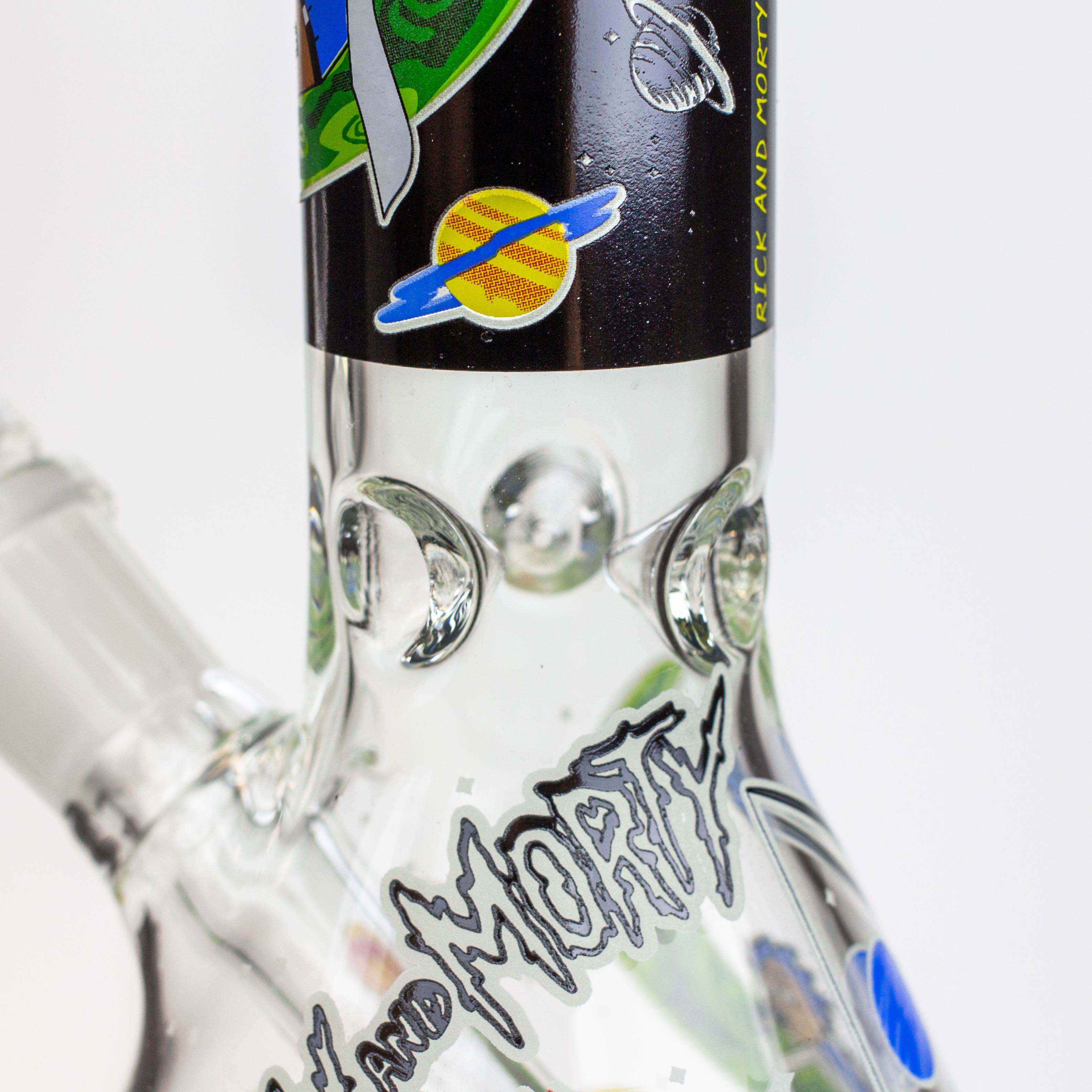 8" NM  Cartoon glass water bong - Glow in the dark