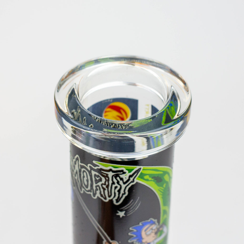 8" NM  Cartoon glass water bong - Glow in the dark