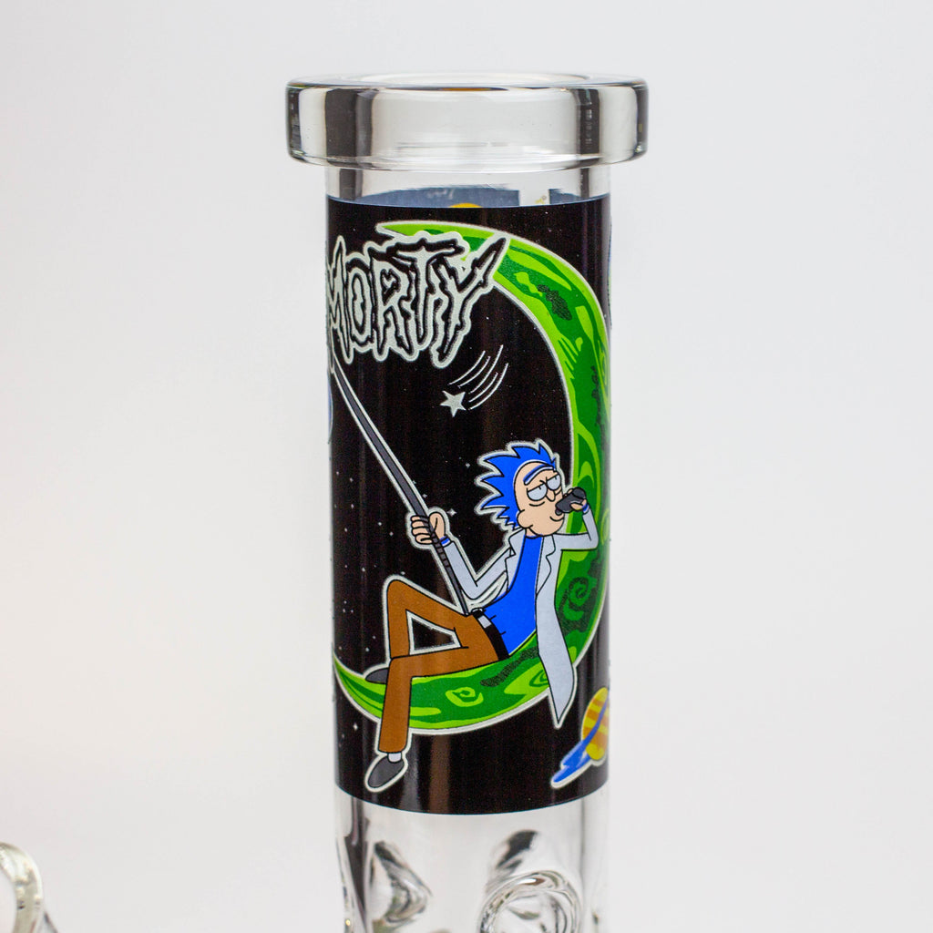 8" NM  Cartoon glass water bong - Glow in the dark
