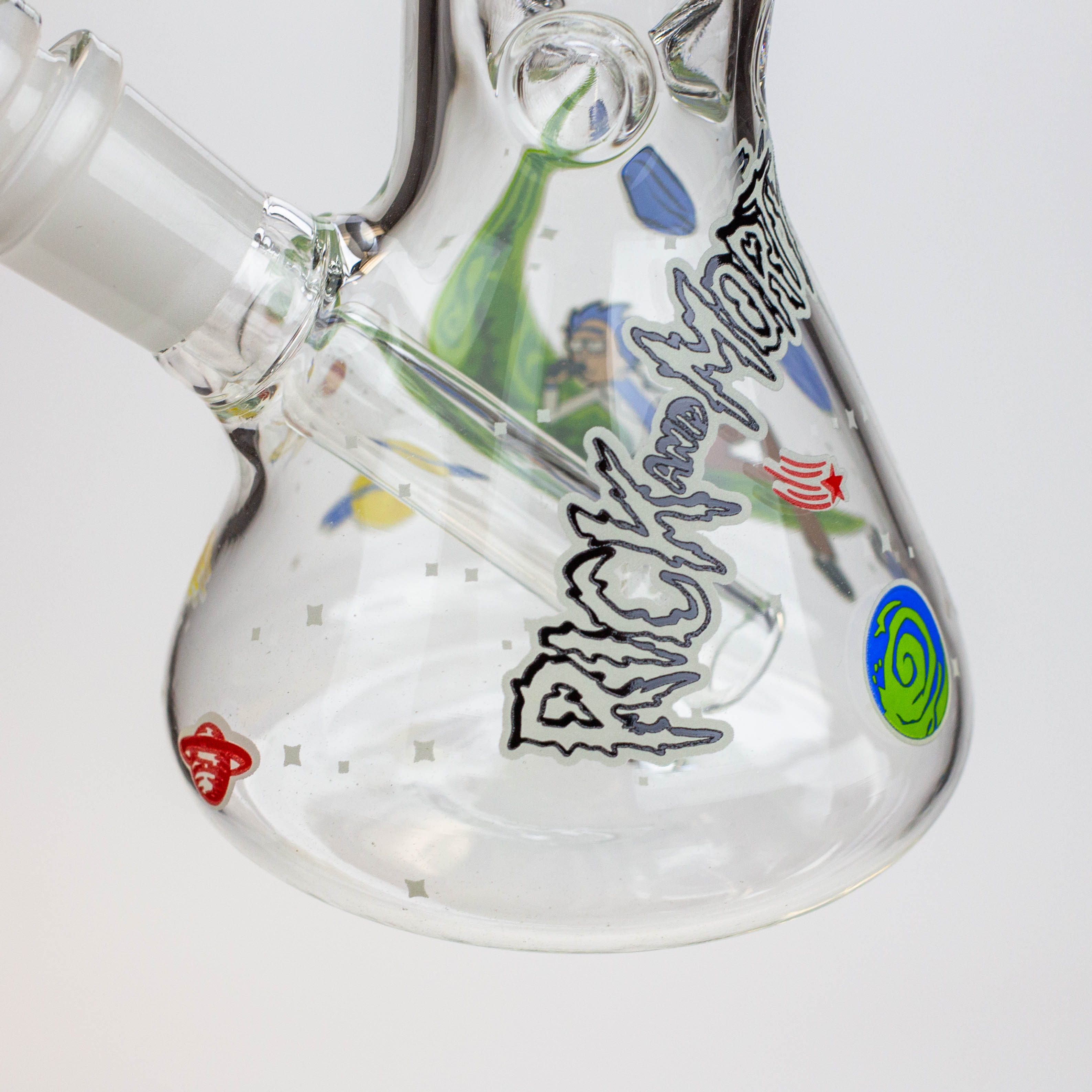 8" NM  Cartoon glass water bong - Glow in the dark