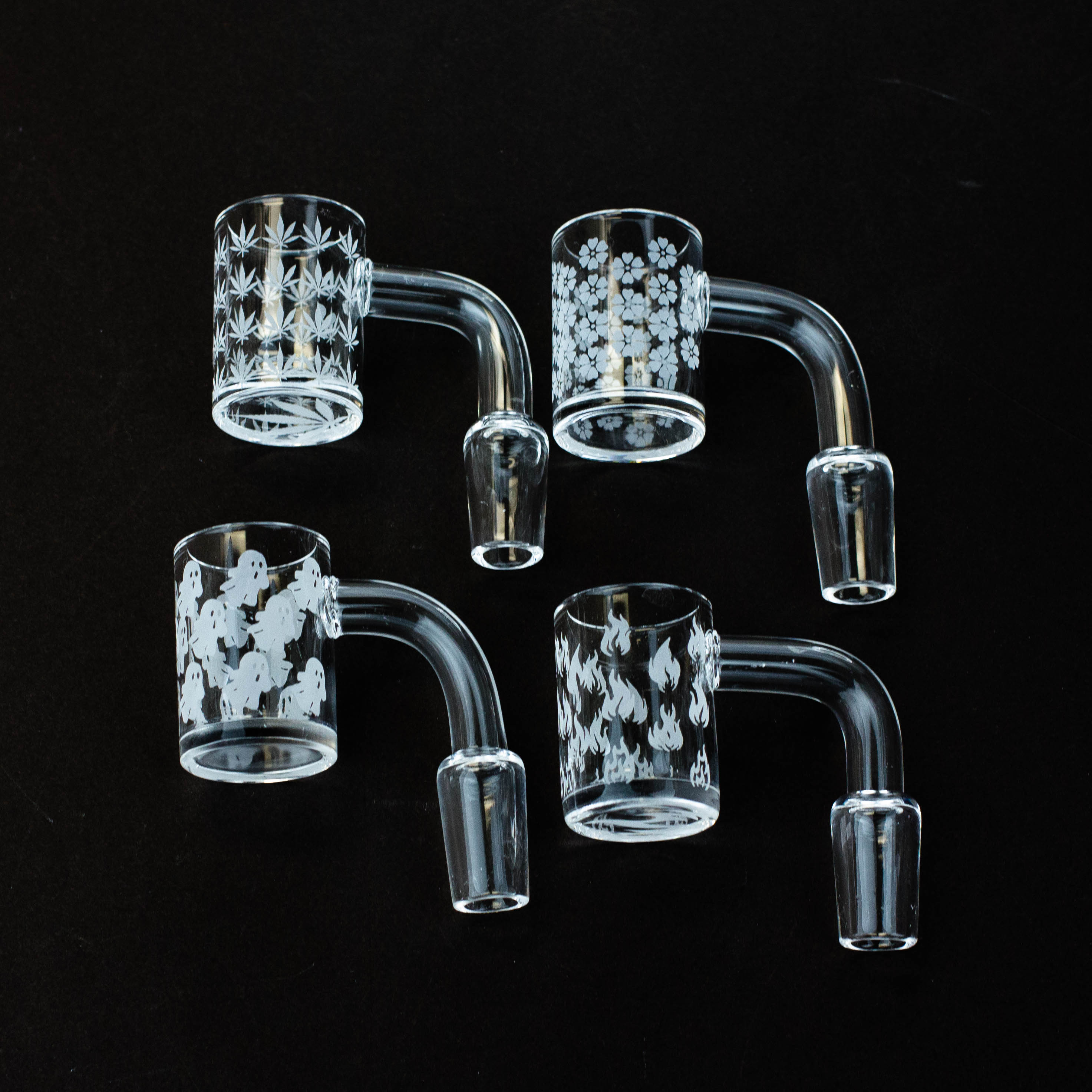 Flat top Original banger with sandblast graphic for 14 mm male joint