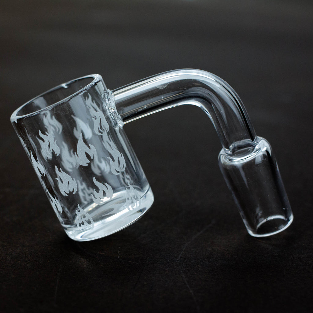 Flat top Original banger with sandblast graphic for 14 mm male joint