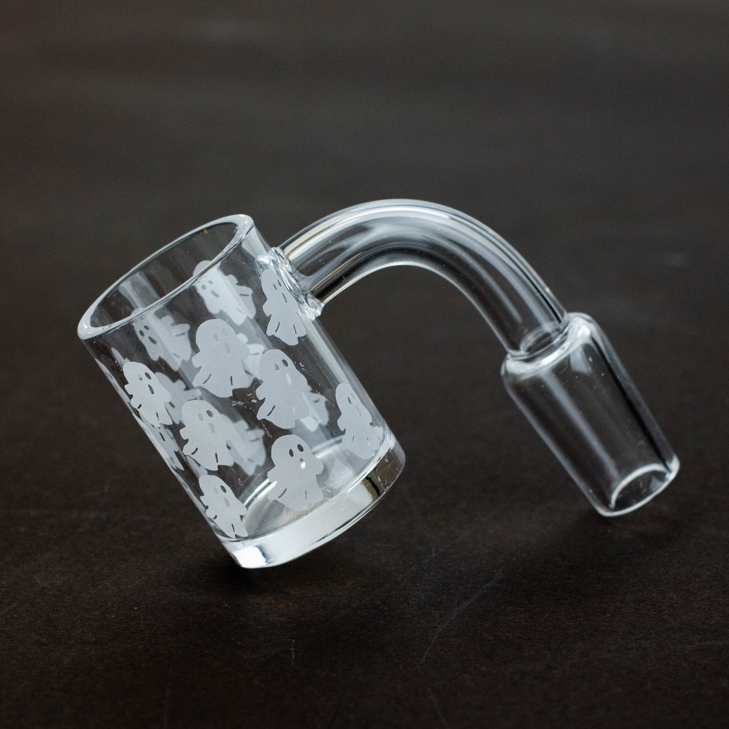Flat top banger with sandblast graphic for 14 mm male joint