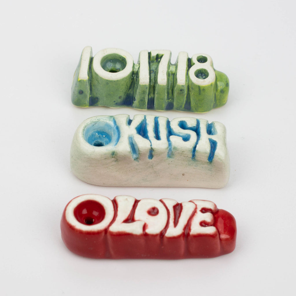 Handmade Ceramic Smoking Pipe [3D LETTERS]
