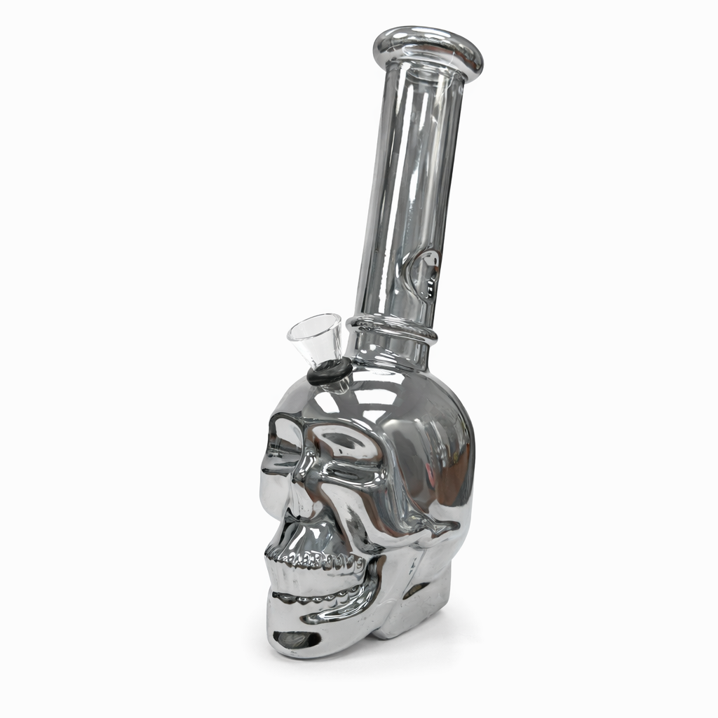 8″ Skull Glass Bong – Metallic Finish [GP2047]
