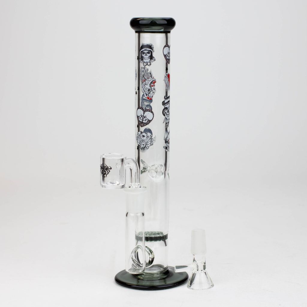 9.5" XTREME 2-1n-1 straight tube glass Bong with honeycomb diffuser [XTR300]