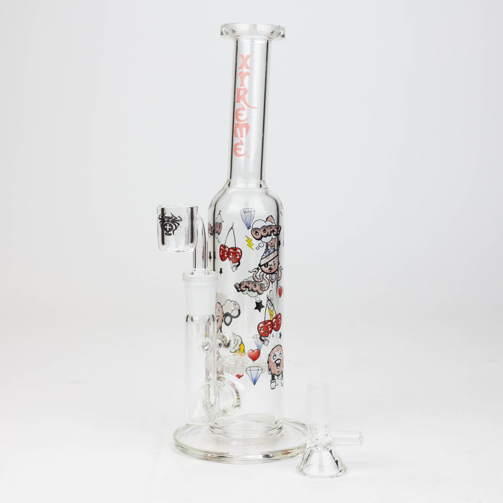 9.5" XTREME 2-in-1 glass Bong with honeycomb diffuser [XTR302]