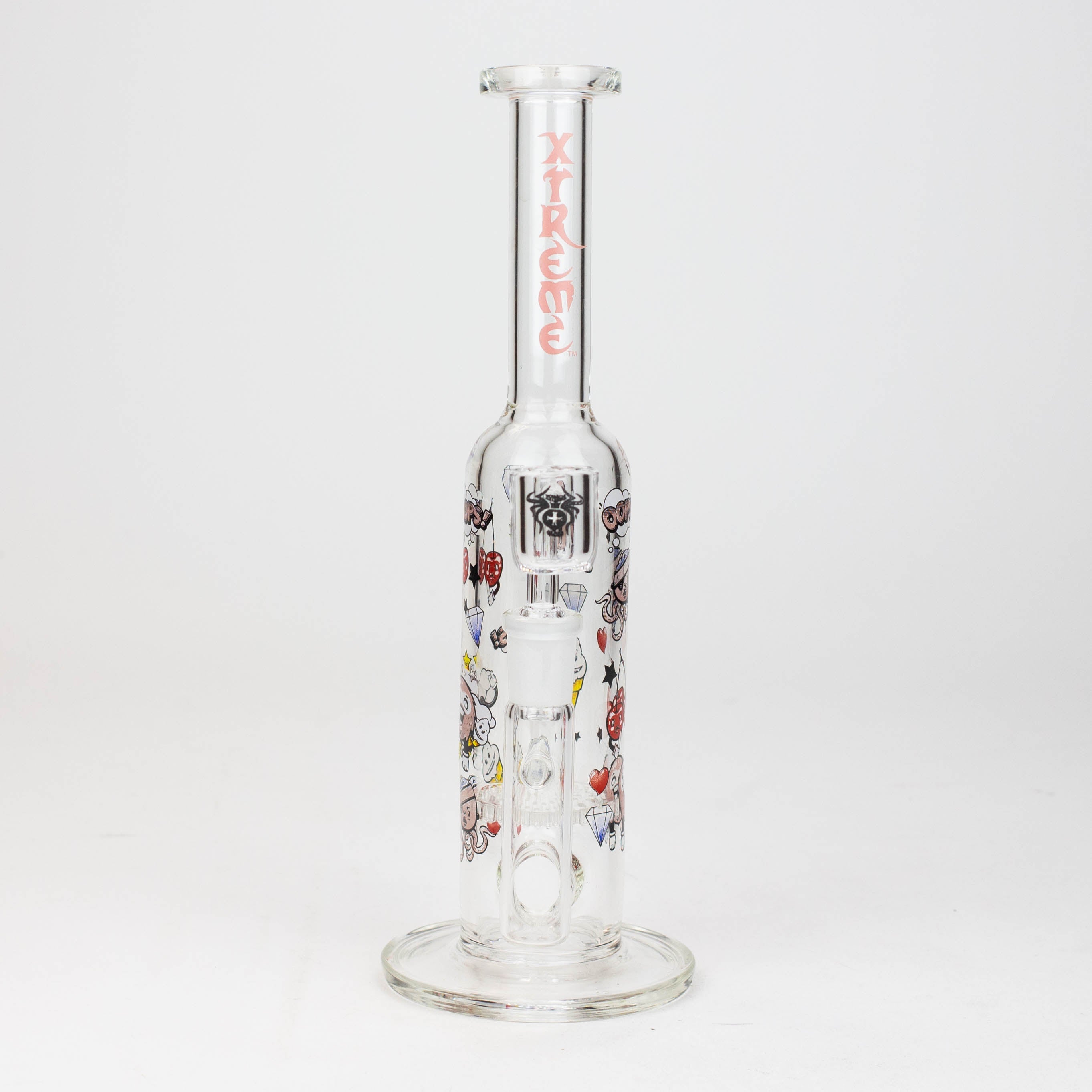 9.5" XTREME 2-in-1 glass Bong with honeycomb diffuser [XTR302]
