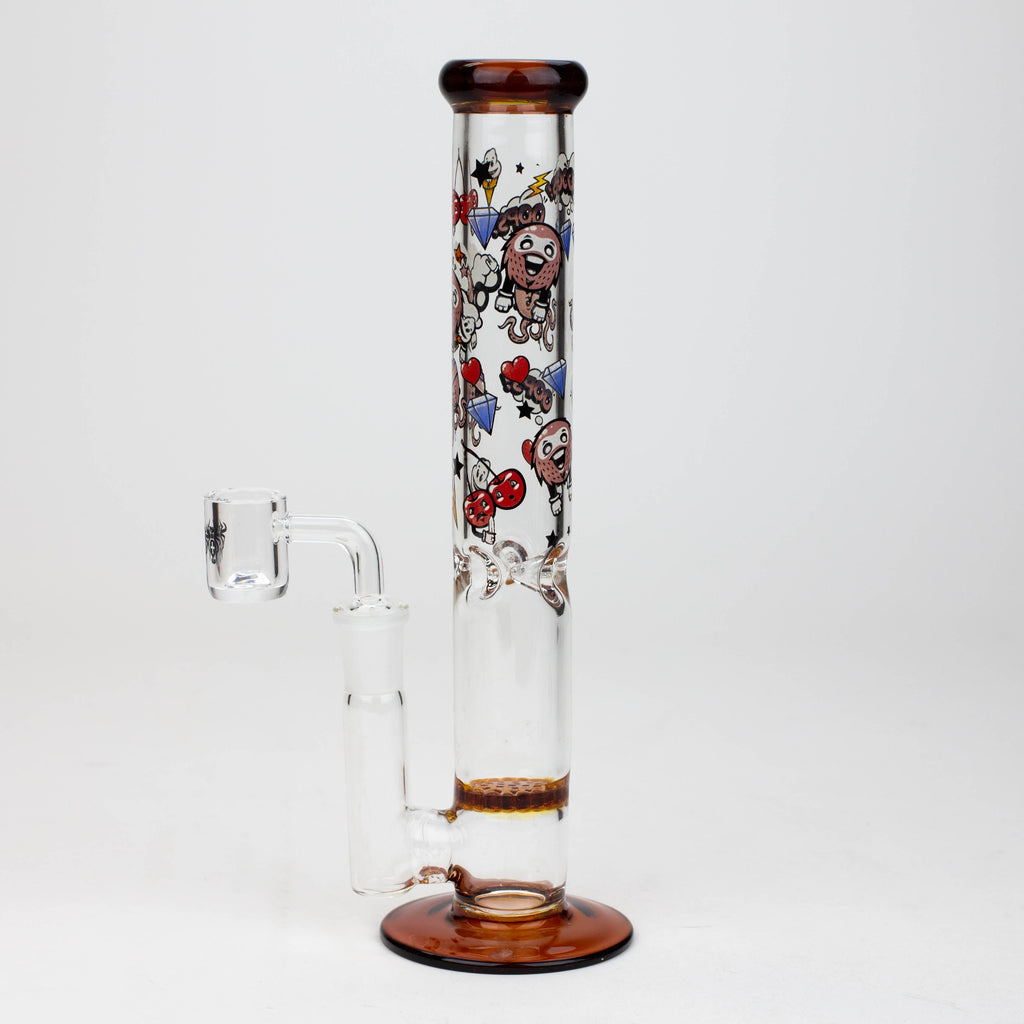 9.5" XTREME 2-1n-1 straight tube glass Bong with honeycomb diffuser [XTR300]