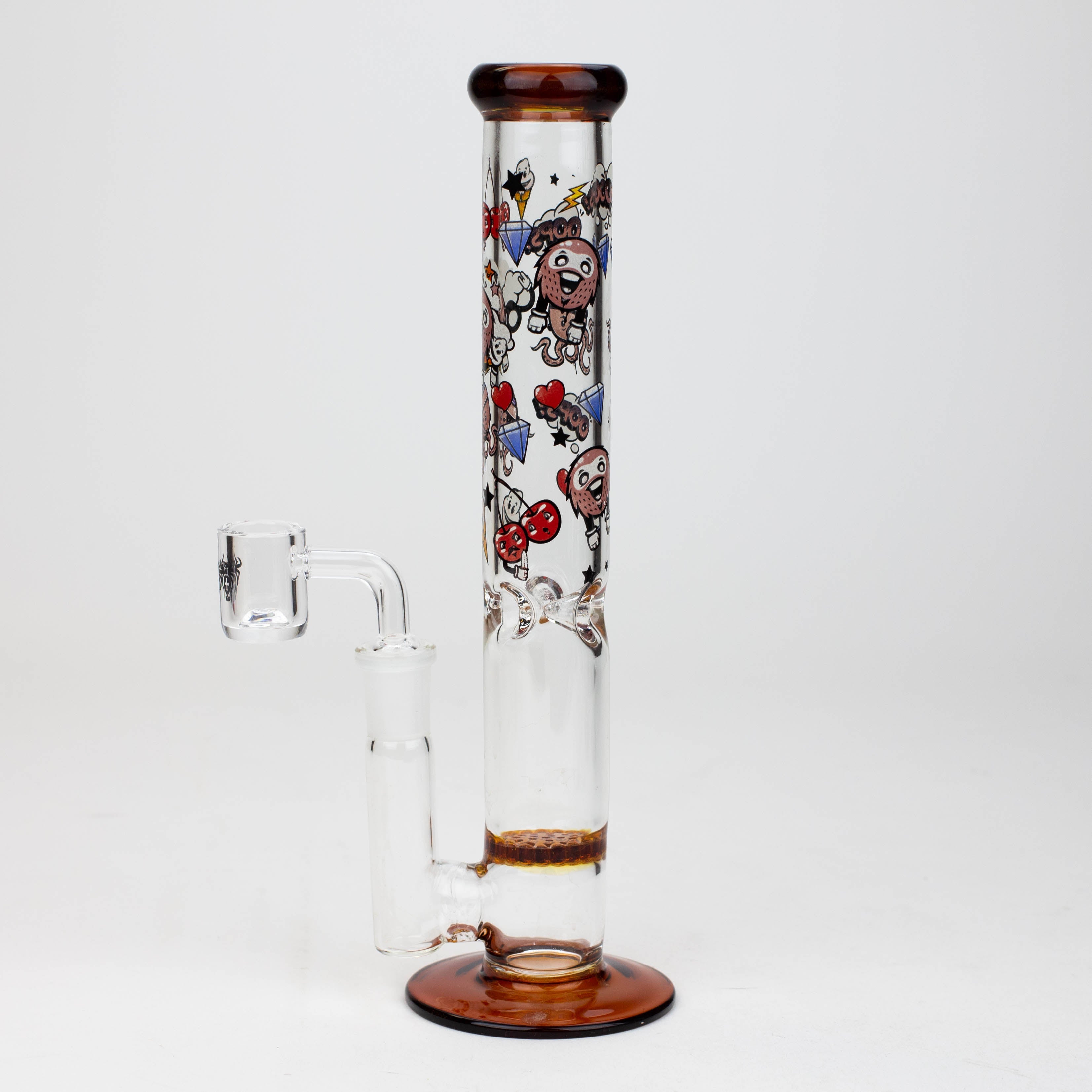 9.5" XTREME 2-1n-1 straight tube glass Bong with honeycomb diffuser [XTR300]