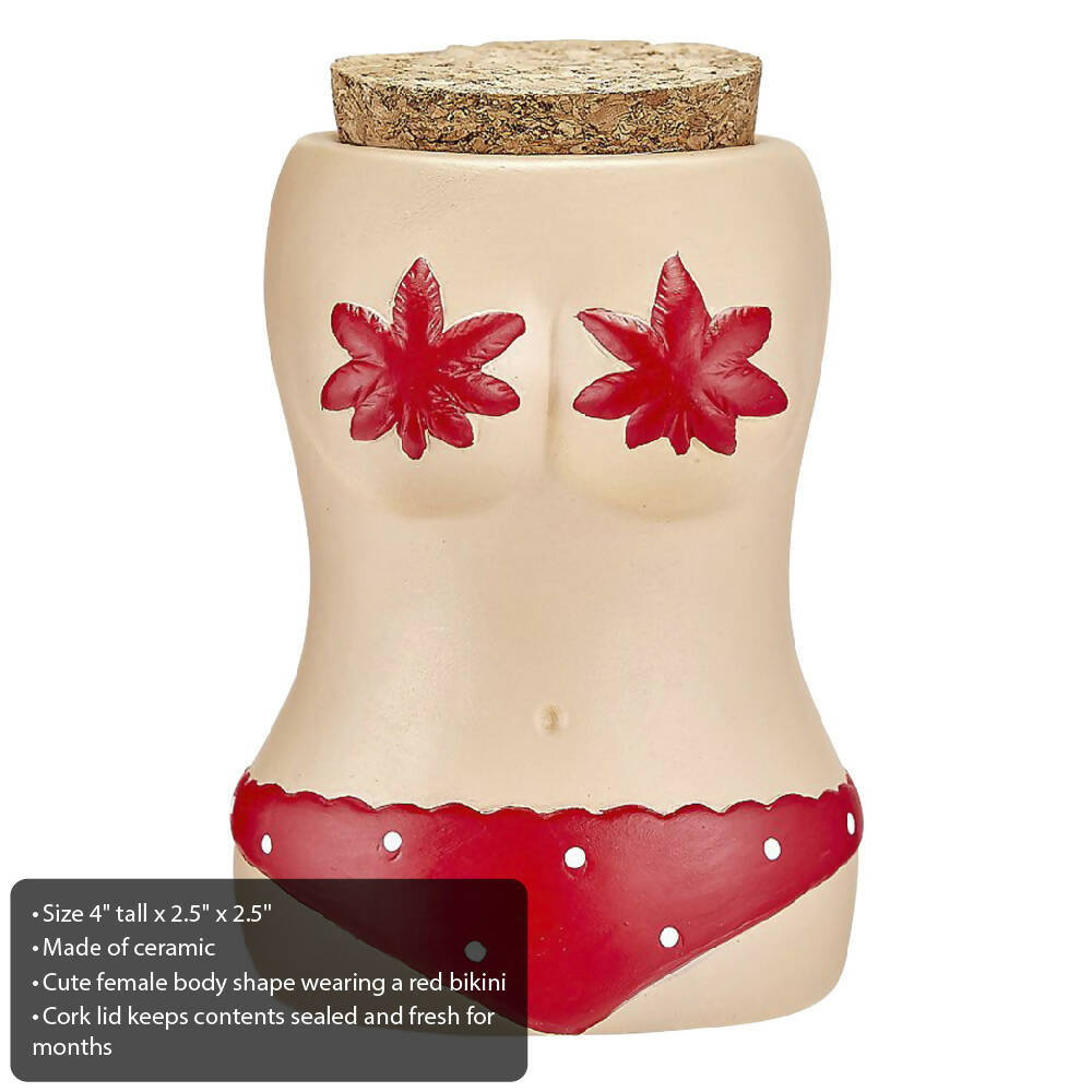 BIKINI STASH JAR W/ RED BIKINI