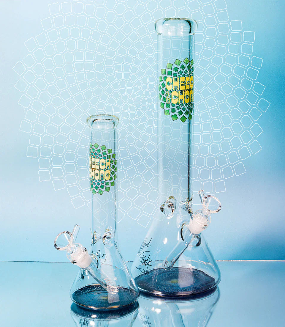Cheech & Chong® Glass | 15" 7mm Thick Fibonacci Beaker Base Water Pipe [CC163]