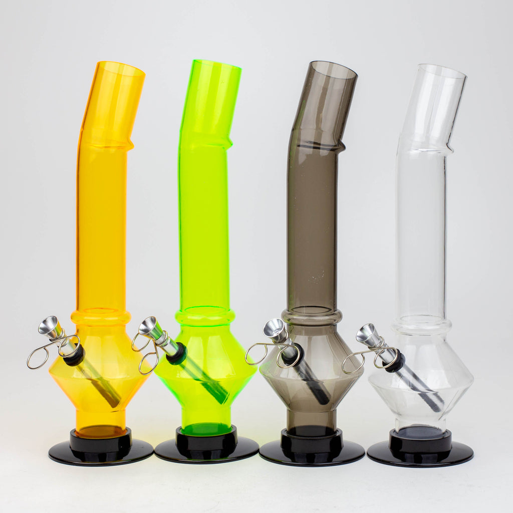 11" bent neck acrylic water pipe assorted [FP series]