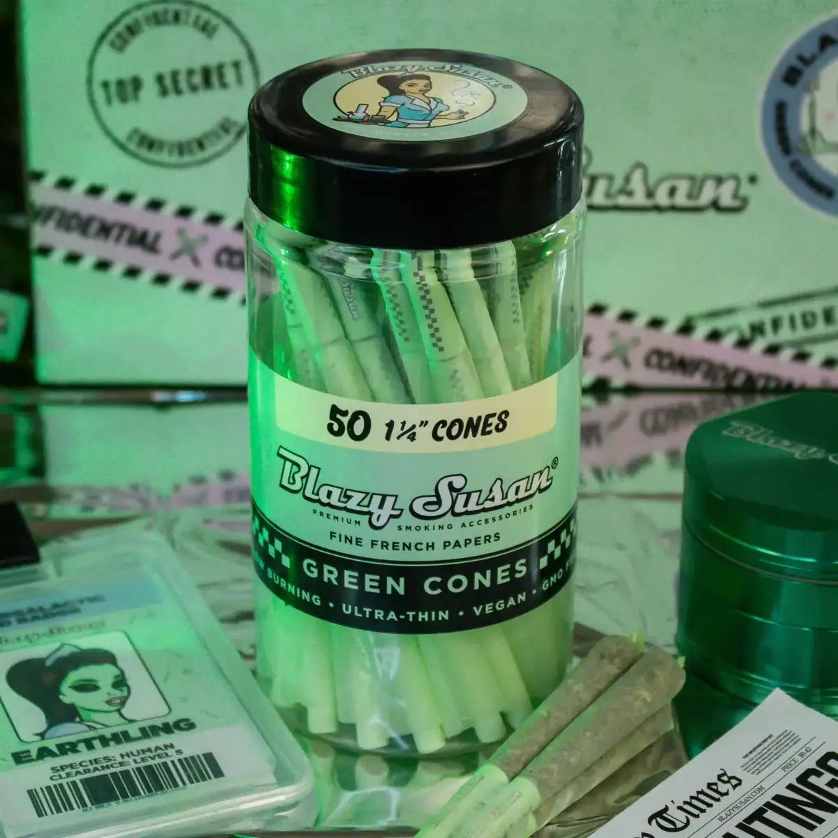 Blazy Susan | Green Cones Jar – (50 Count)
