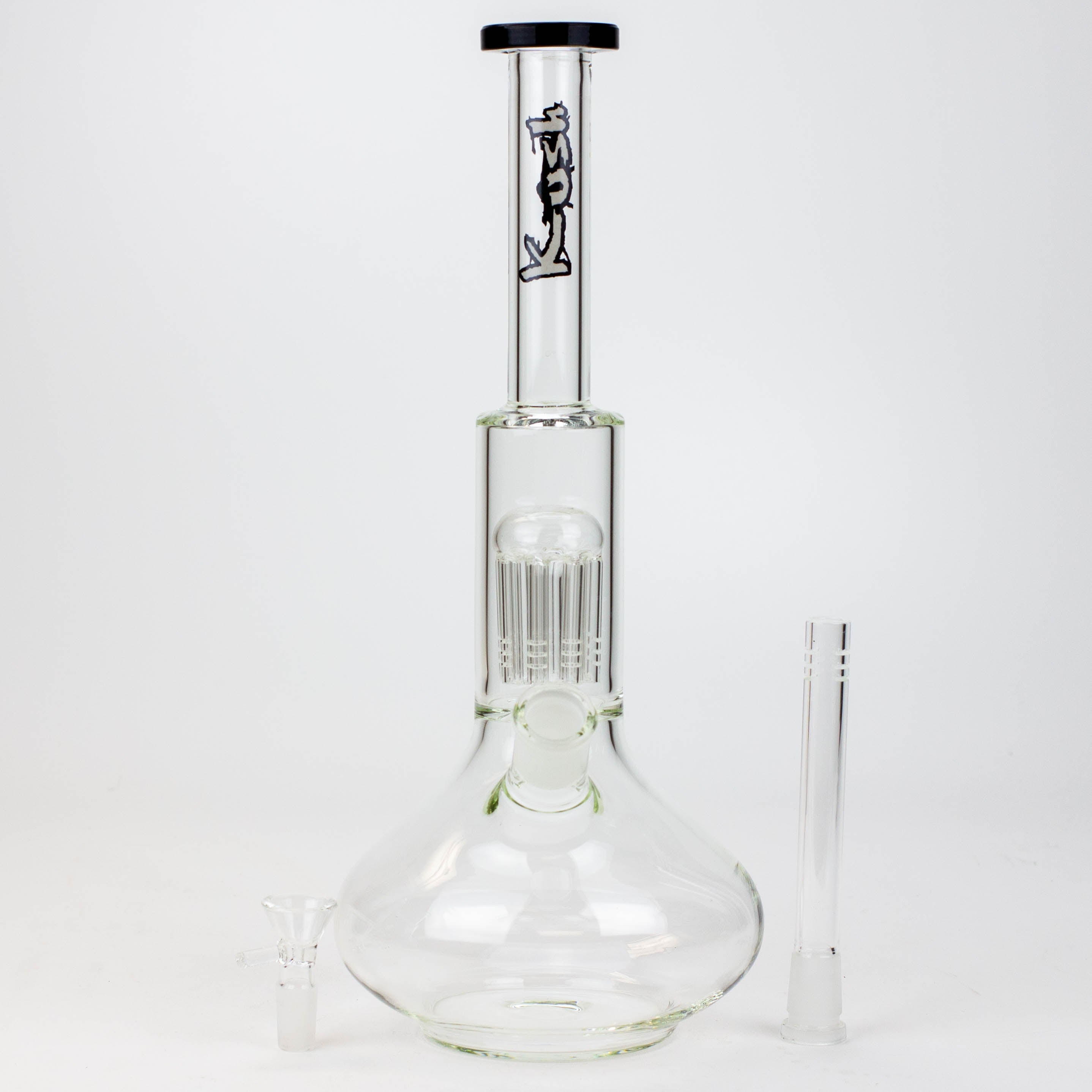 13" KUSH 8 tree-arm round base glass bong [H2]