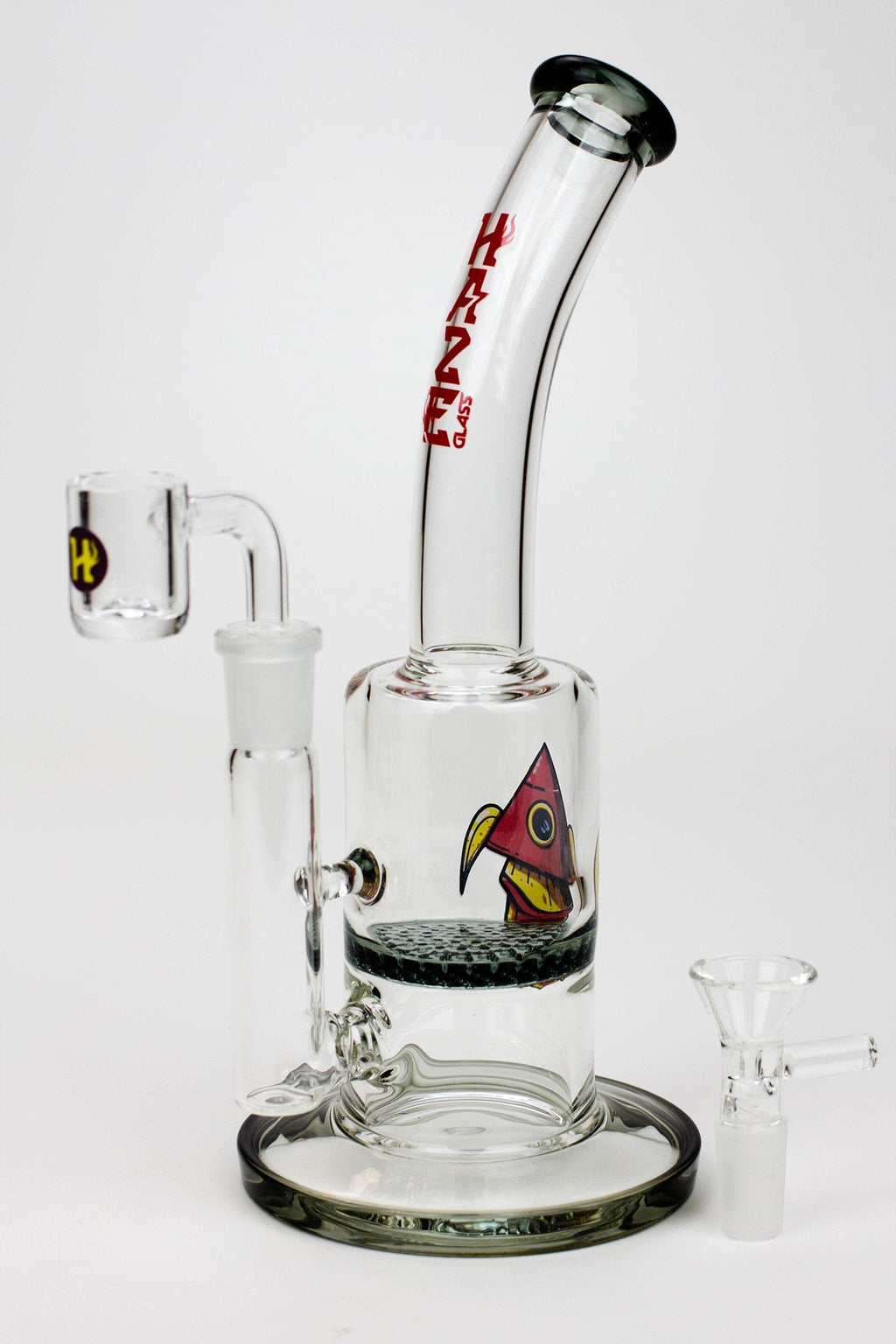 8" HAZE 2-in-1 Honeycomb diffuser Bent neck Dab Rig
