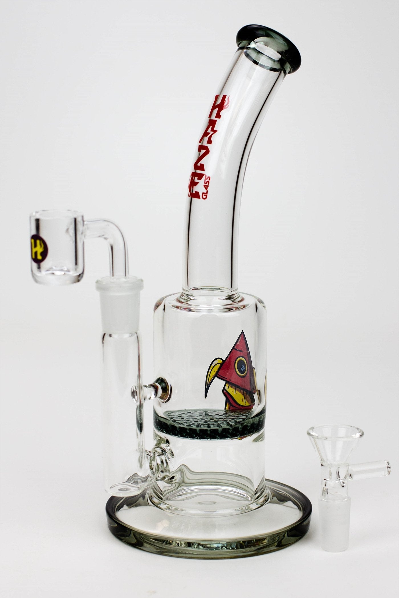 8" HAZE 2-in-1 Honeycomb diffuser Bent neck Dab Rig