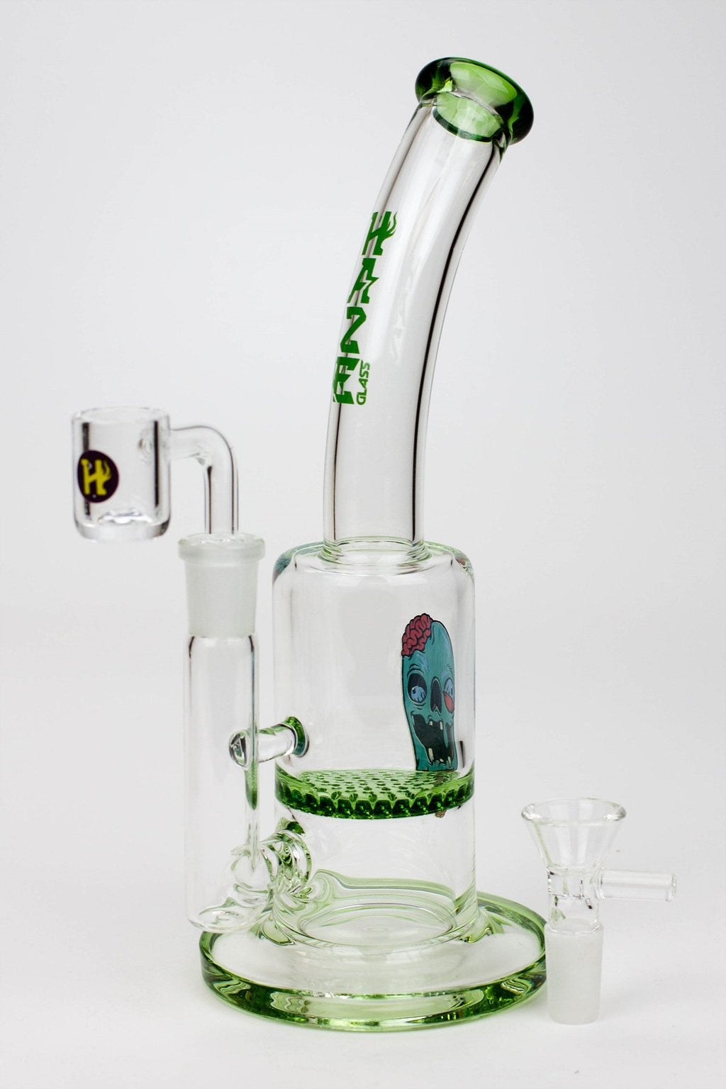 8" HAZE 2-in-1 Honeycomb diffuser Bent neck Dab Rig