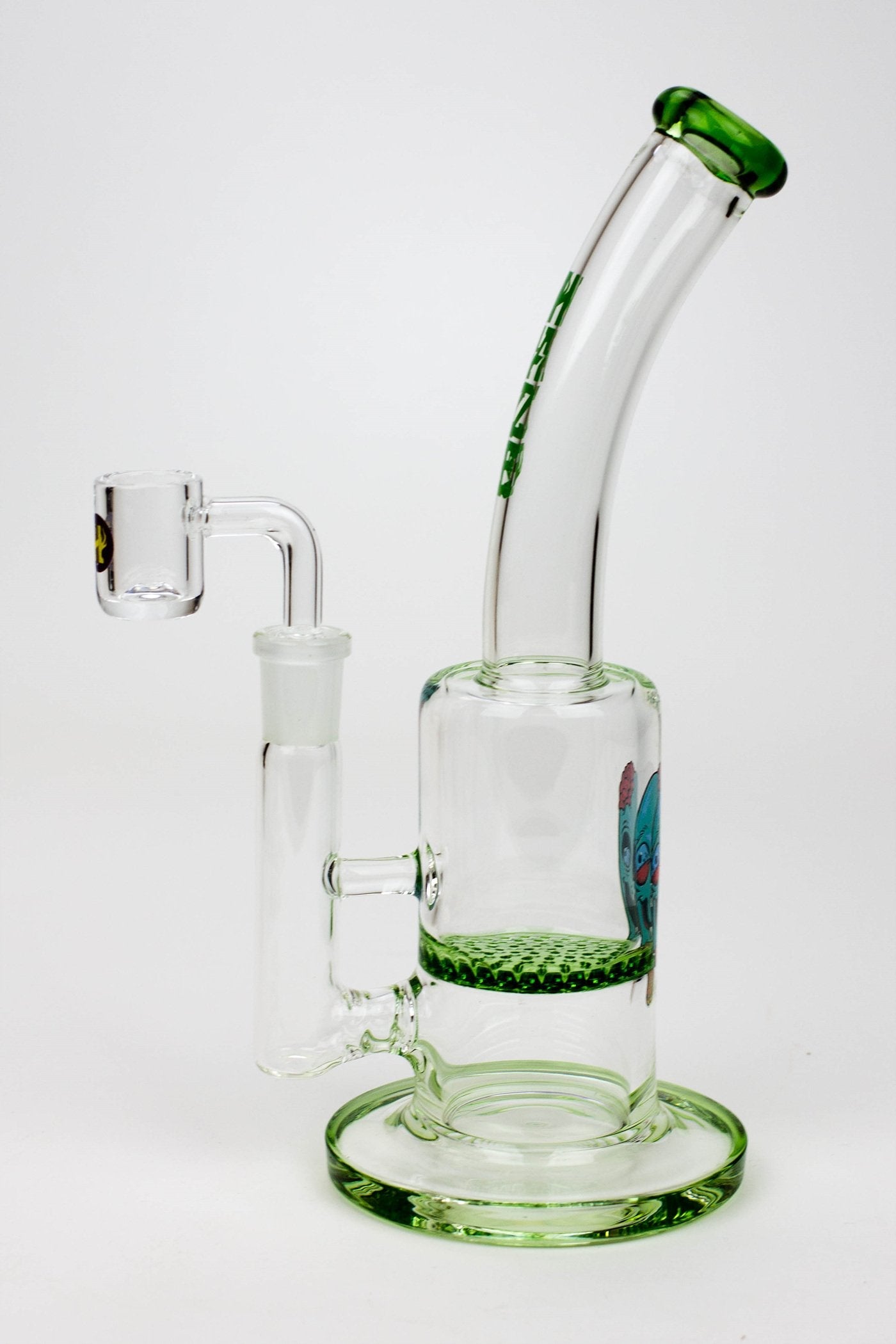 8" HAZE 2-in-1 Honeycomb diffuser Bent neck Dab Rig