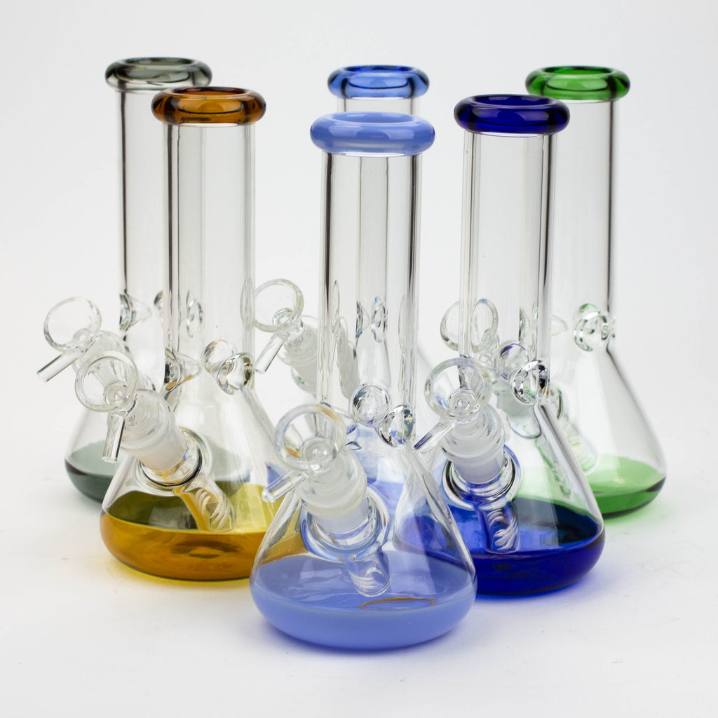 8" Color bottom Glass Bong [C6307]
