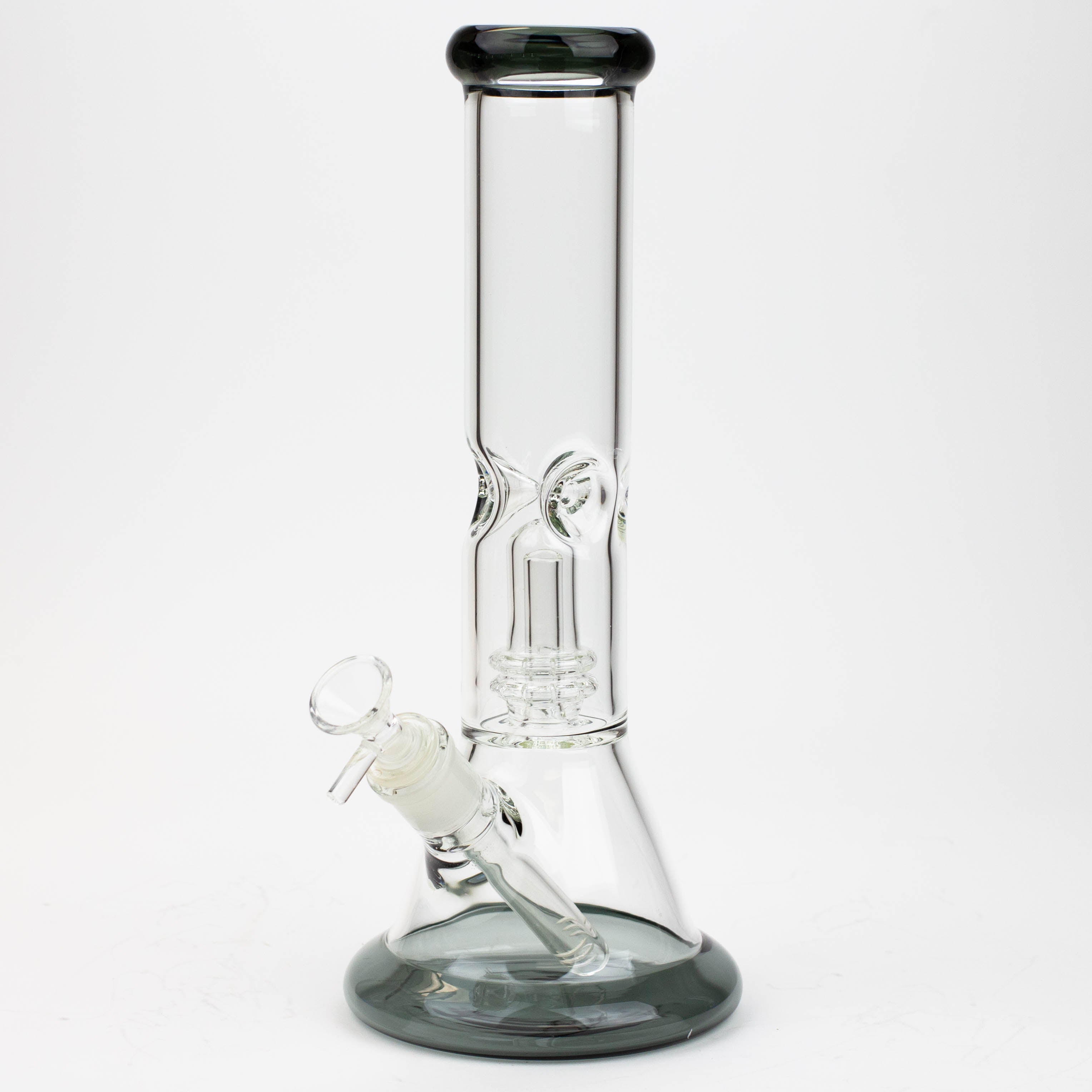 12" Color Bottom Glass Bong with shower head [C1503]