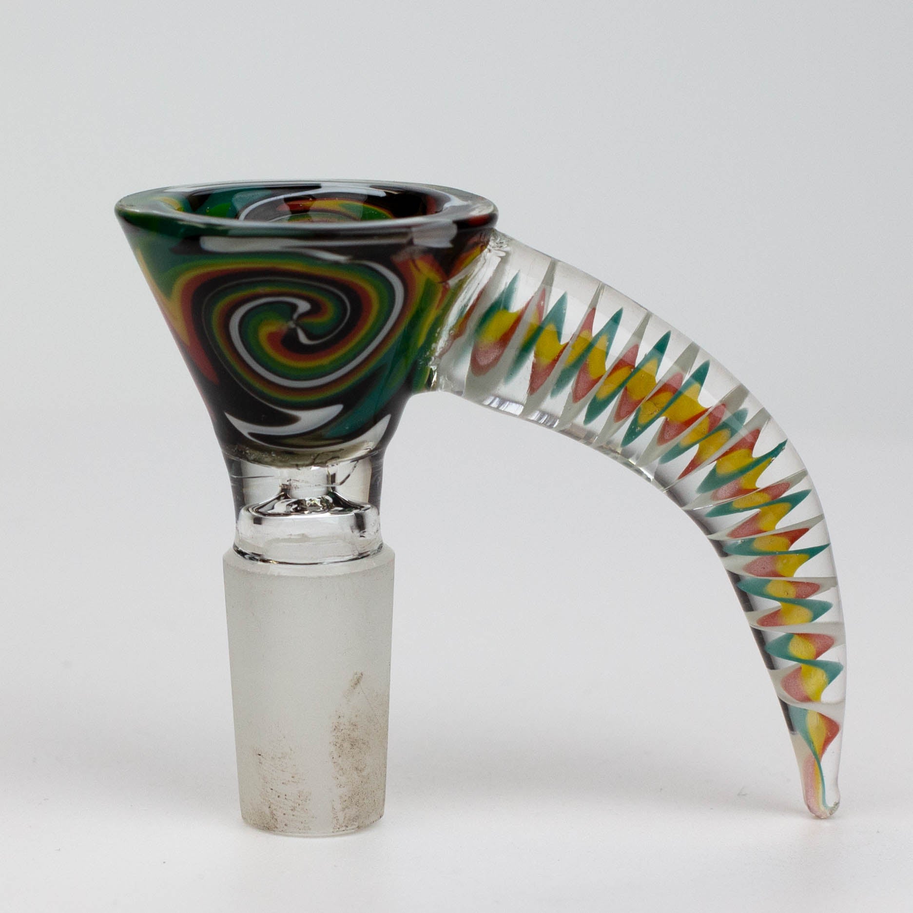 Glass Bowl with horn handle