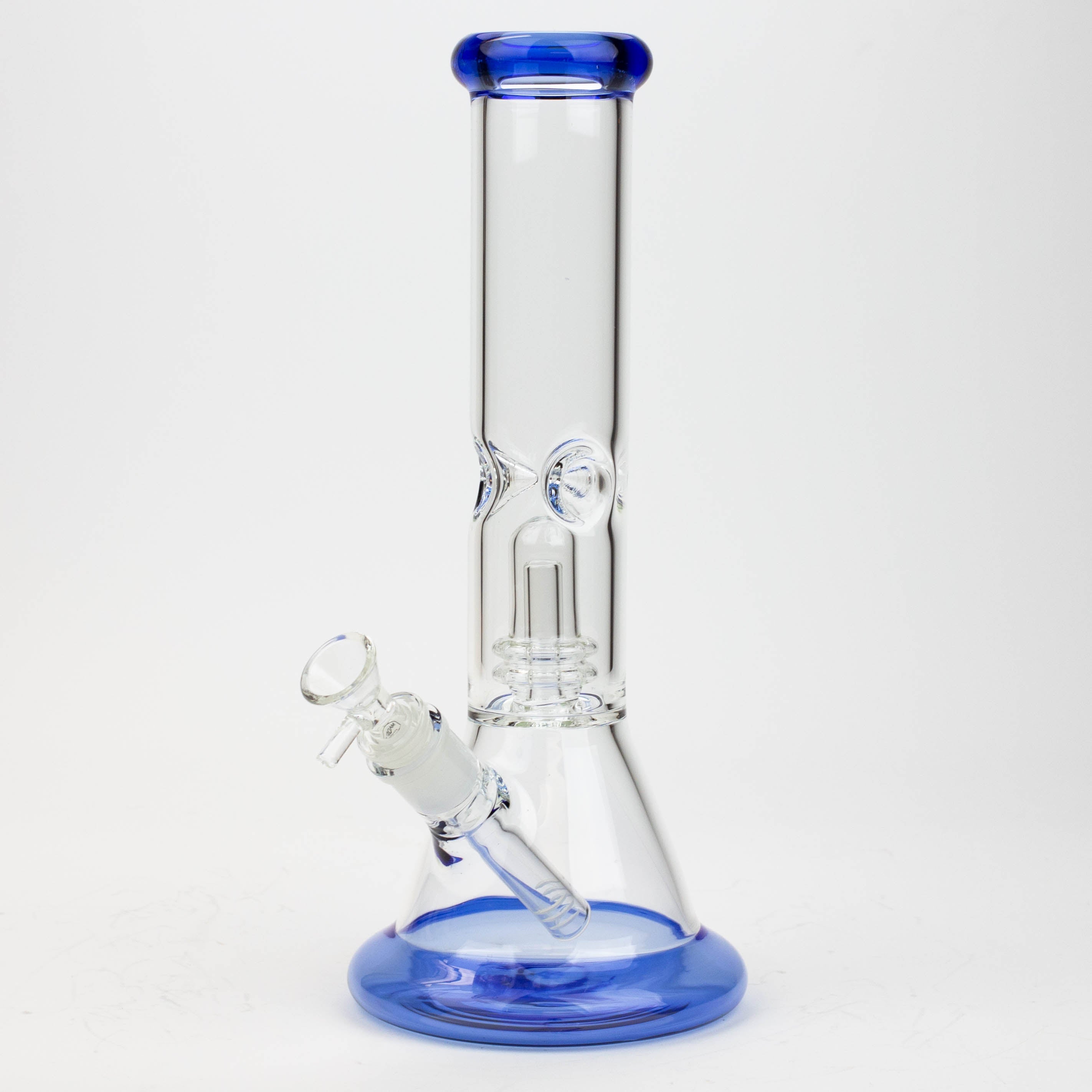 12" Color Bottom Glass Bong with shower head [C1503]