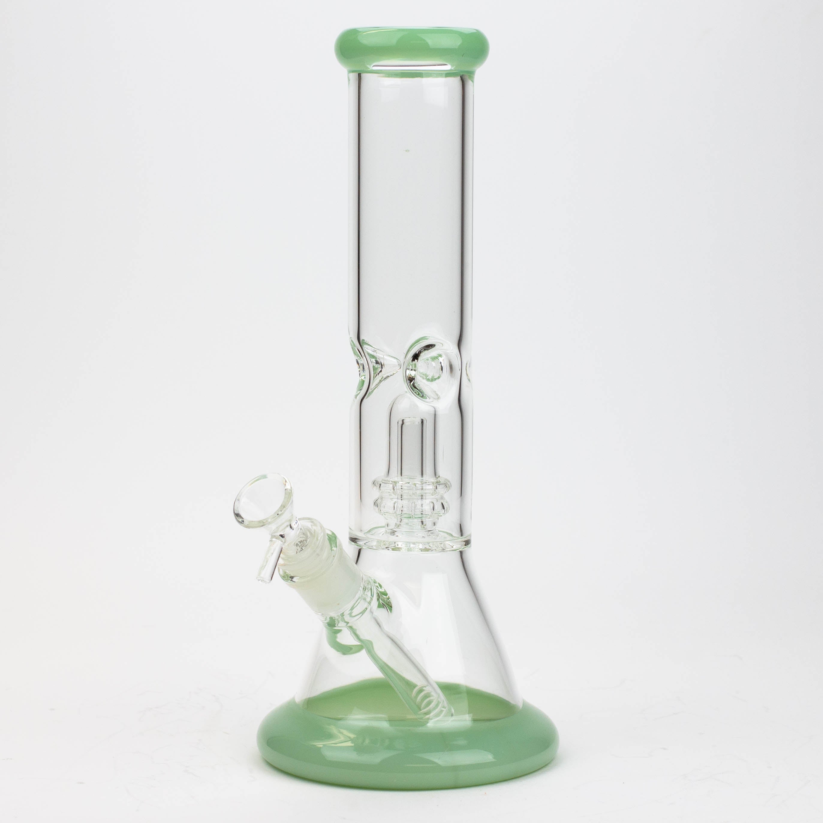 12" Color Bottom Glass Bong with shower head [C1503]