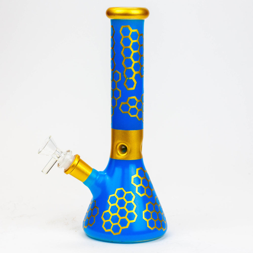 10" Honeycomb color glass water bong