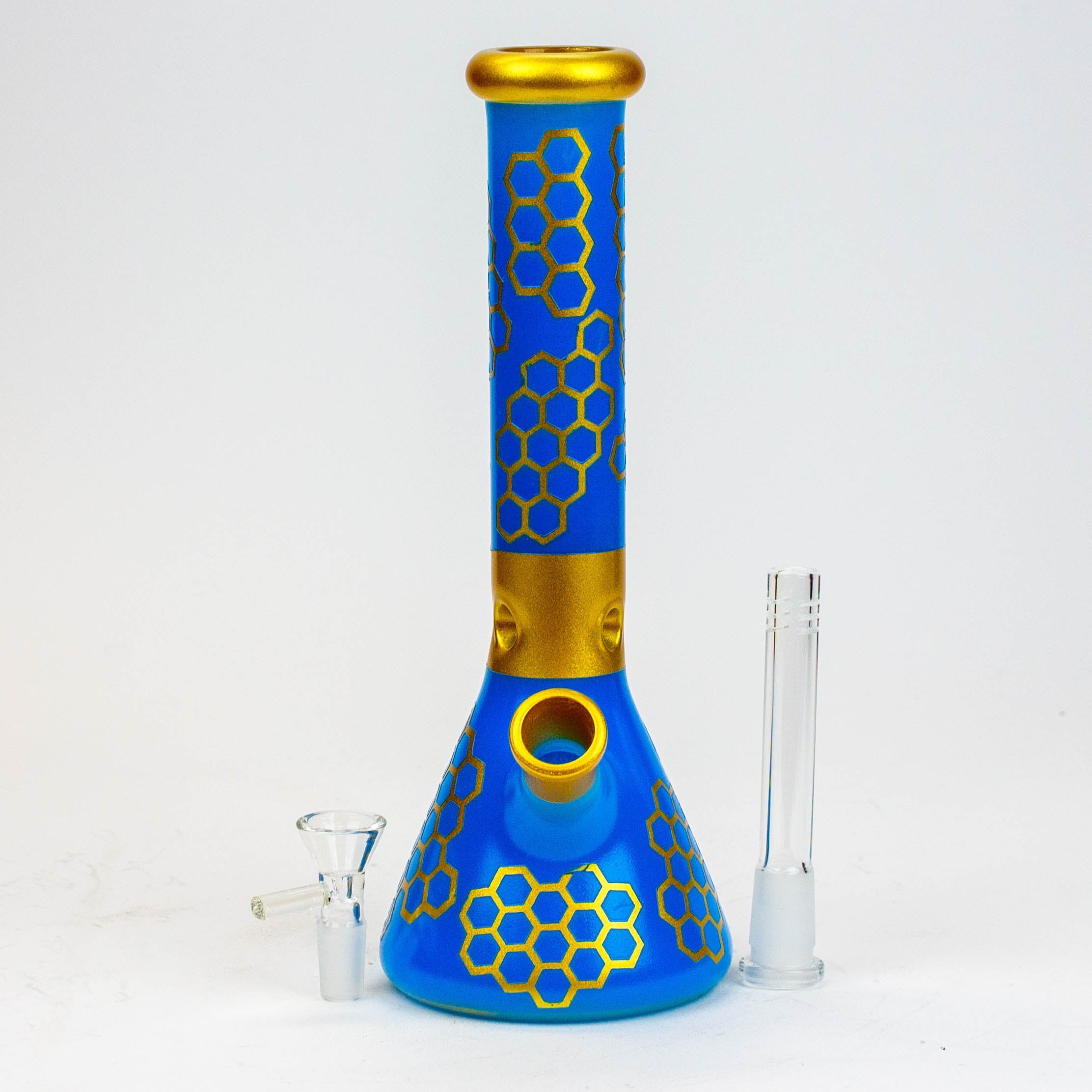 10" Honeycomb color glass water bong