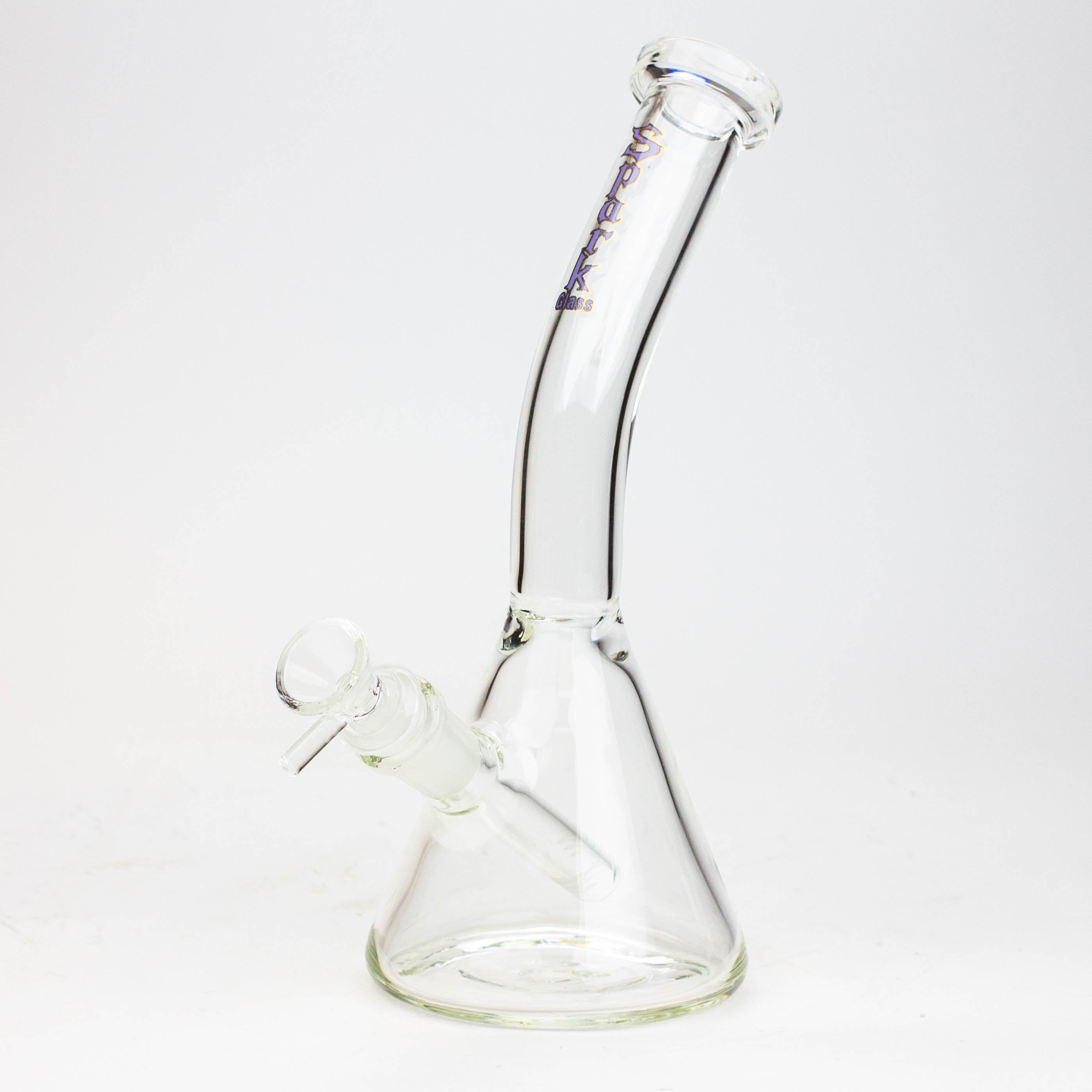 10" SPARK beaker thick glass bent neck water bong
