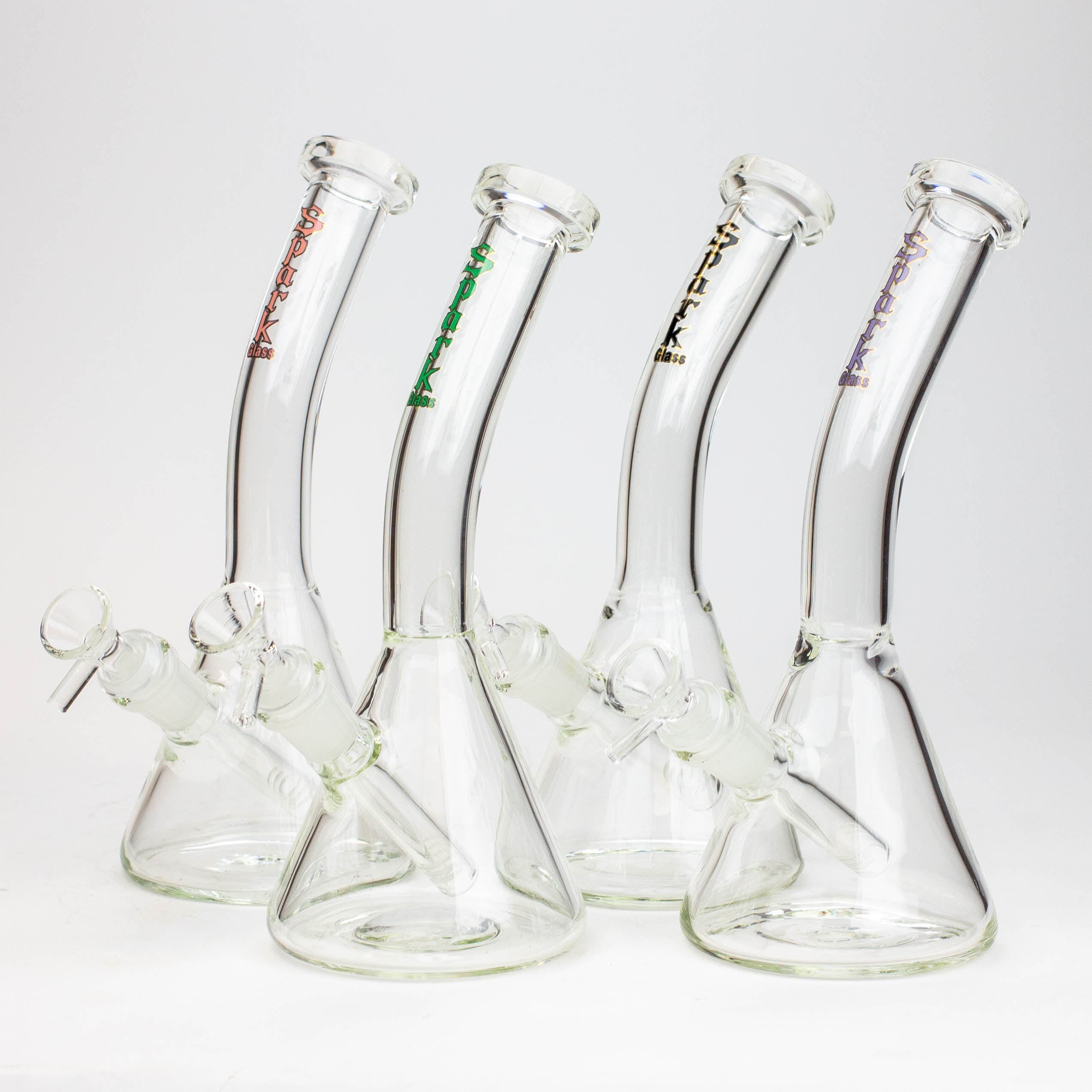 10" SPARK beaker thick glass bent neck water bong