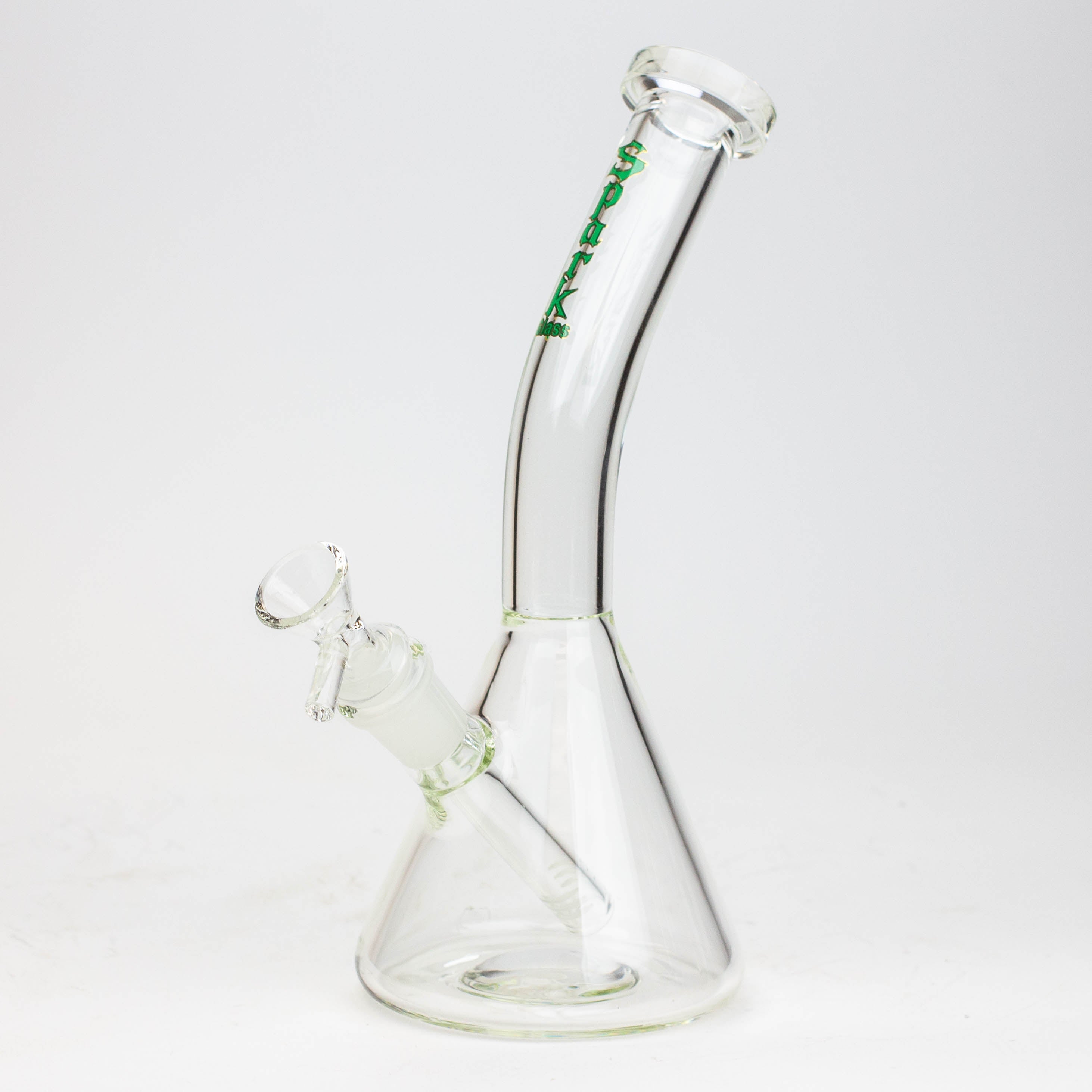 10" SPARK beaker thick glass bent neck water bong