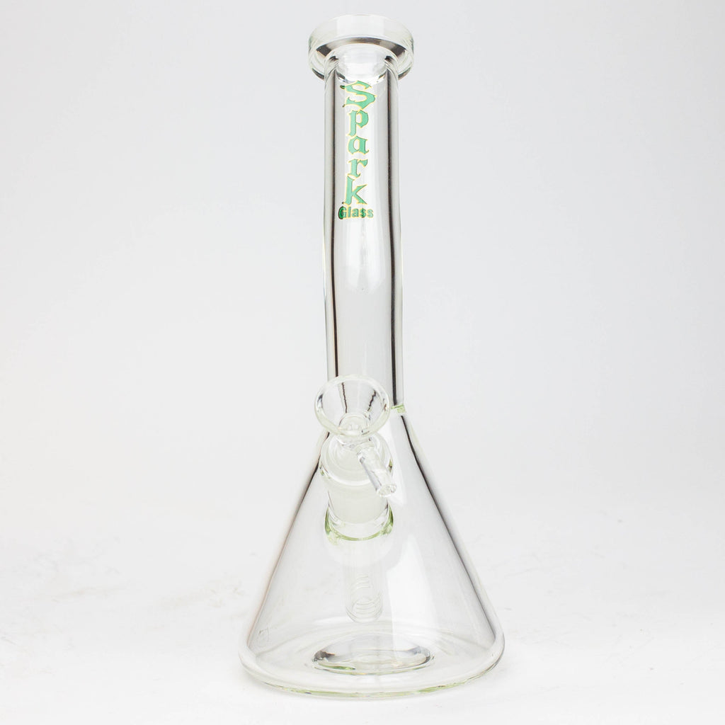 10" SPARK beaker thick glass bent neck water bong