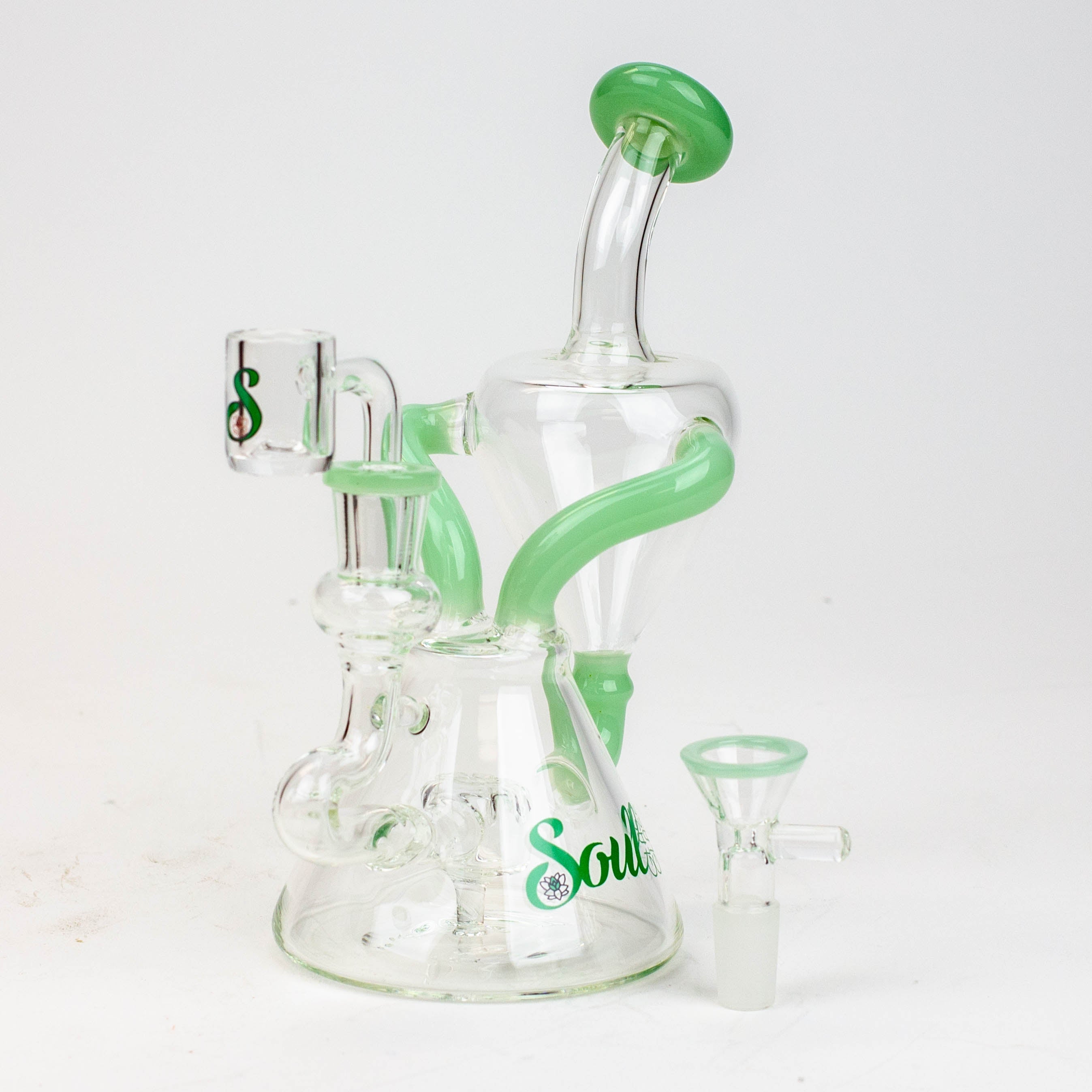 8" SOUL Glass 2-in-1 single chamber recycler bong