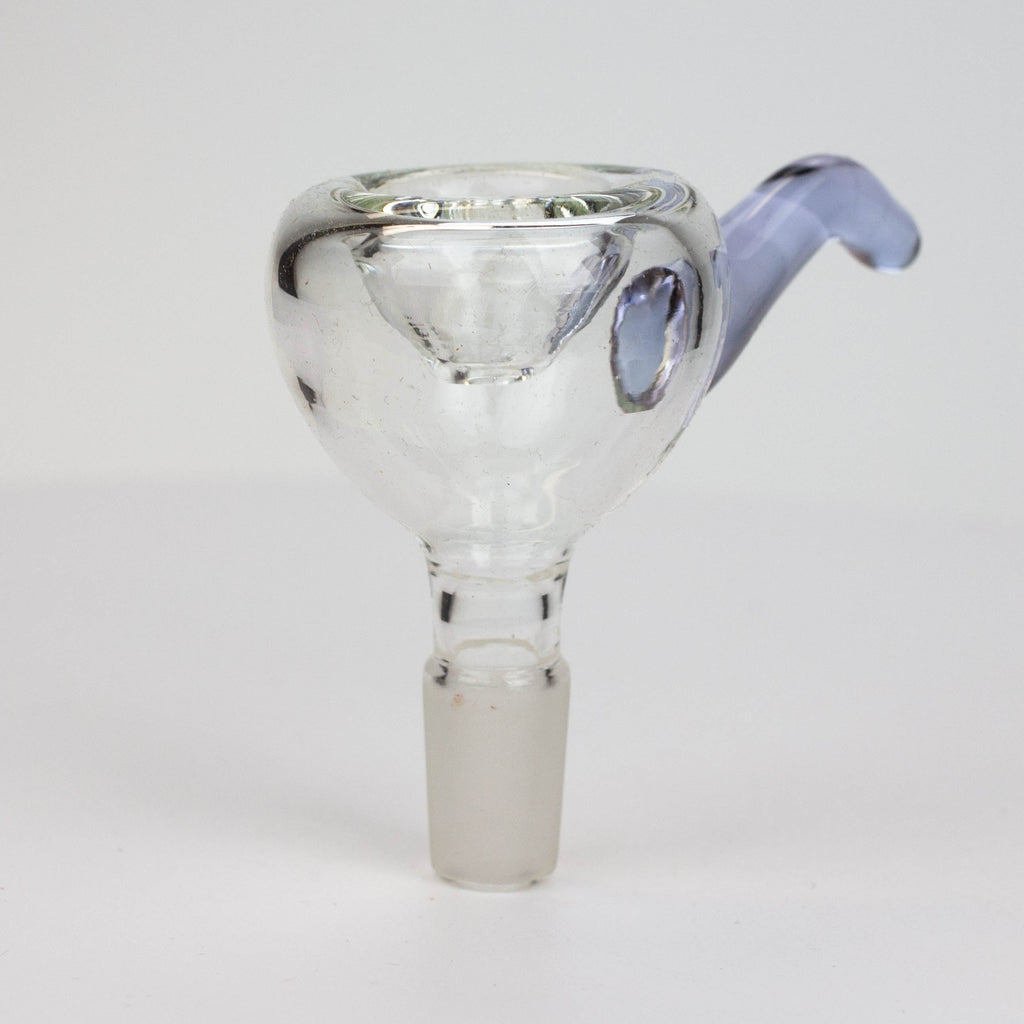 Clear round glass bowl with handle for 14 mm female Joint