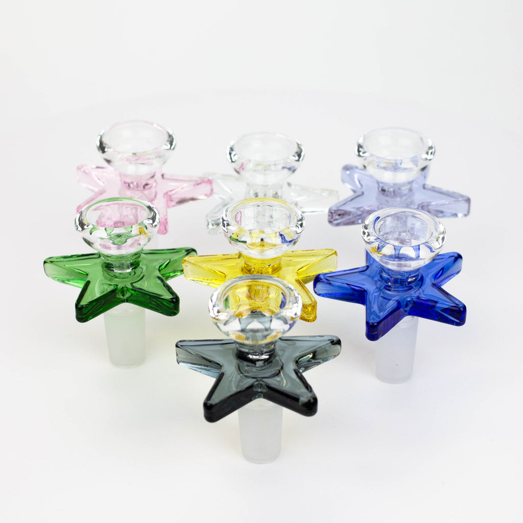 Thick glass bowl with star handle