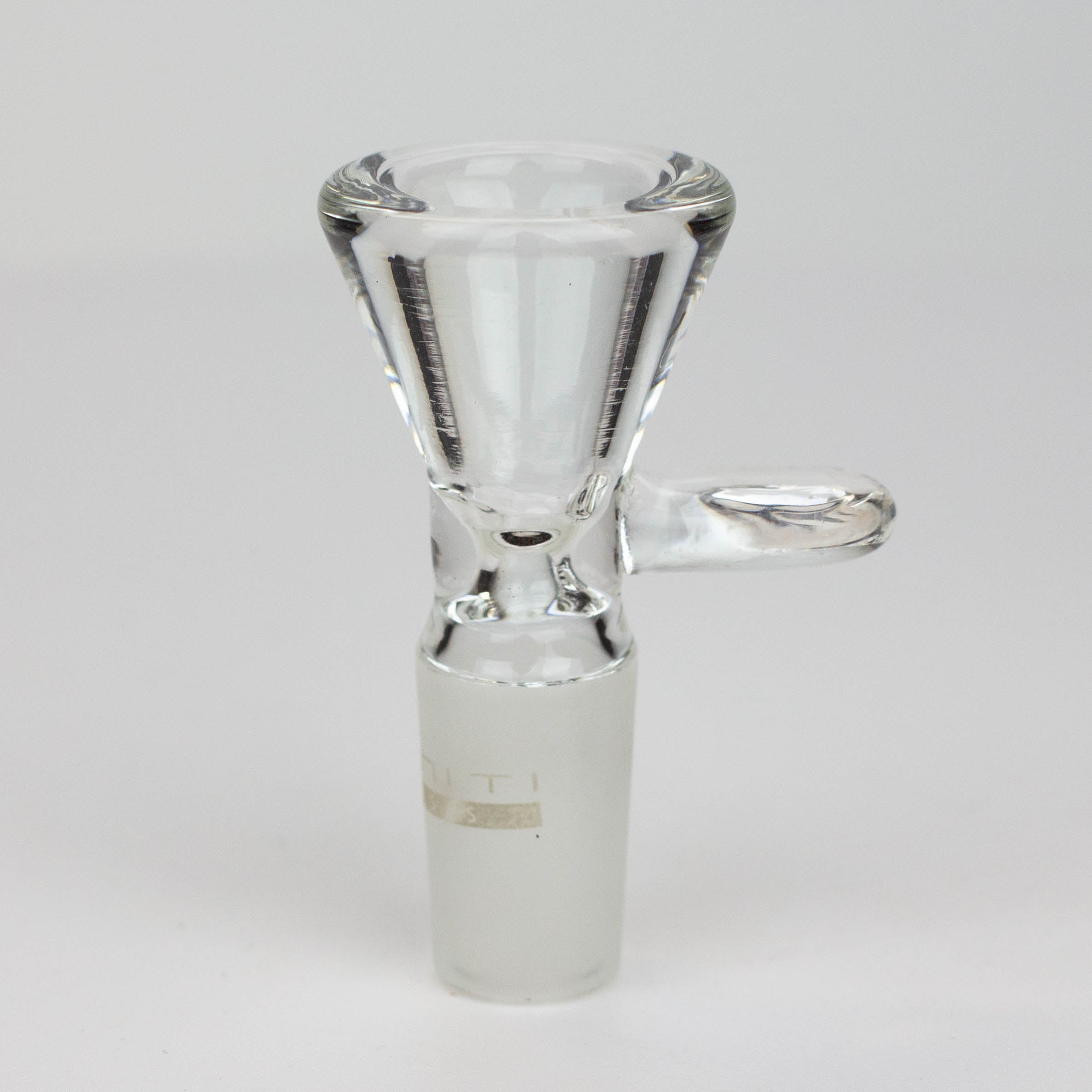 Clear thick glass bowl with handle for 14 mm female Joint