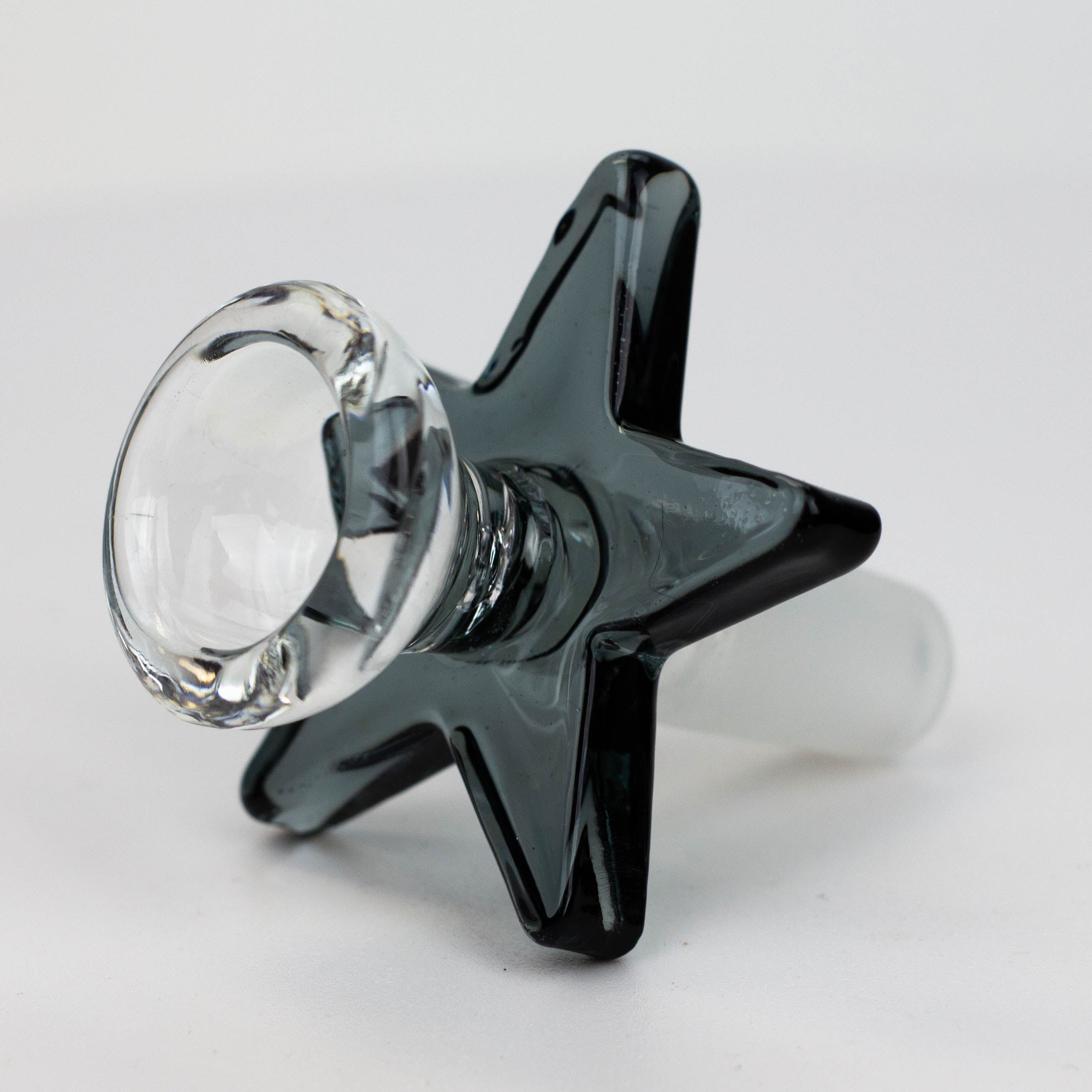 Thick glass bowl with star handle