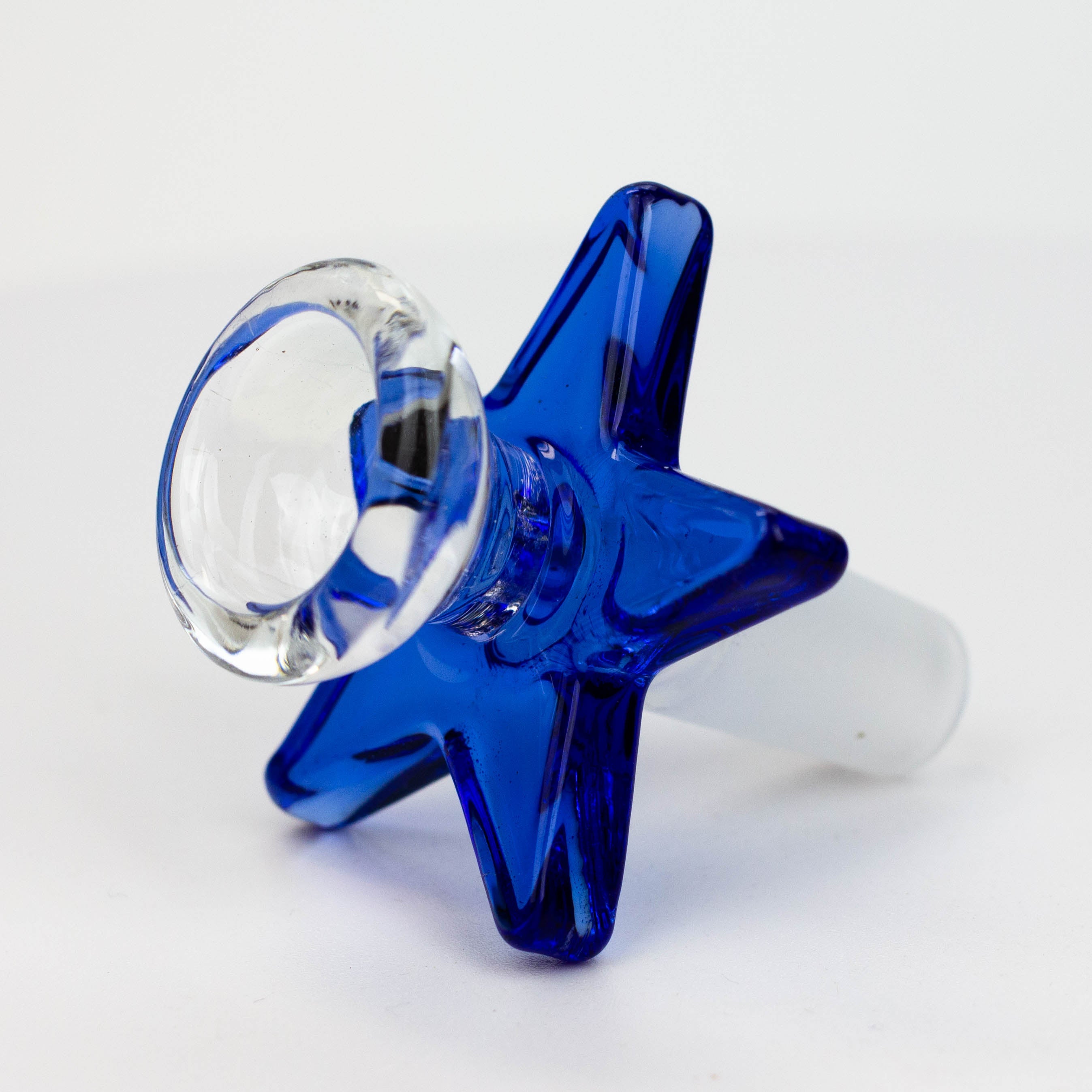 Thick glass bowl with star handle