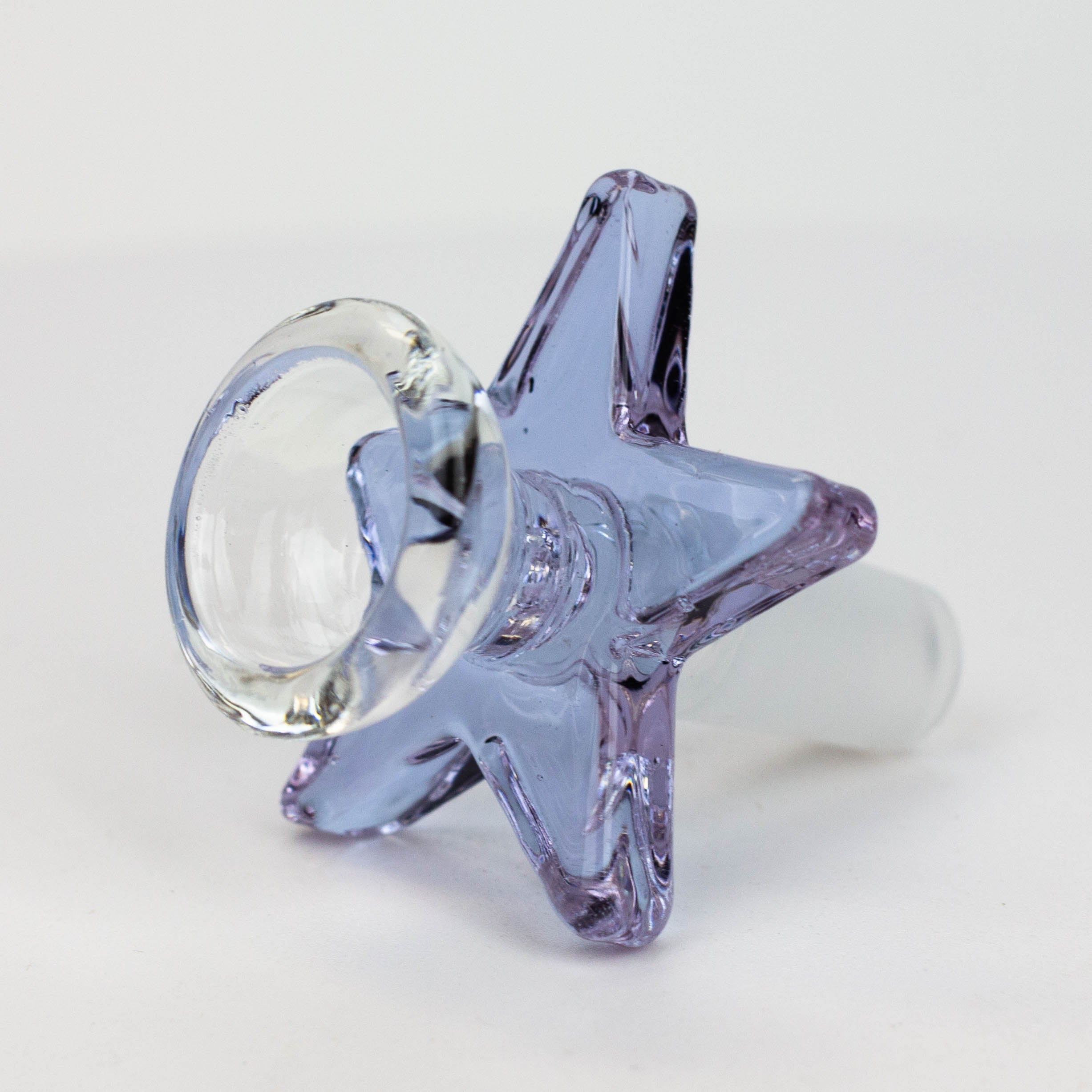 Thick glass bowl with star handle