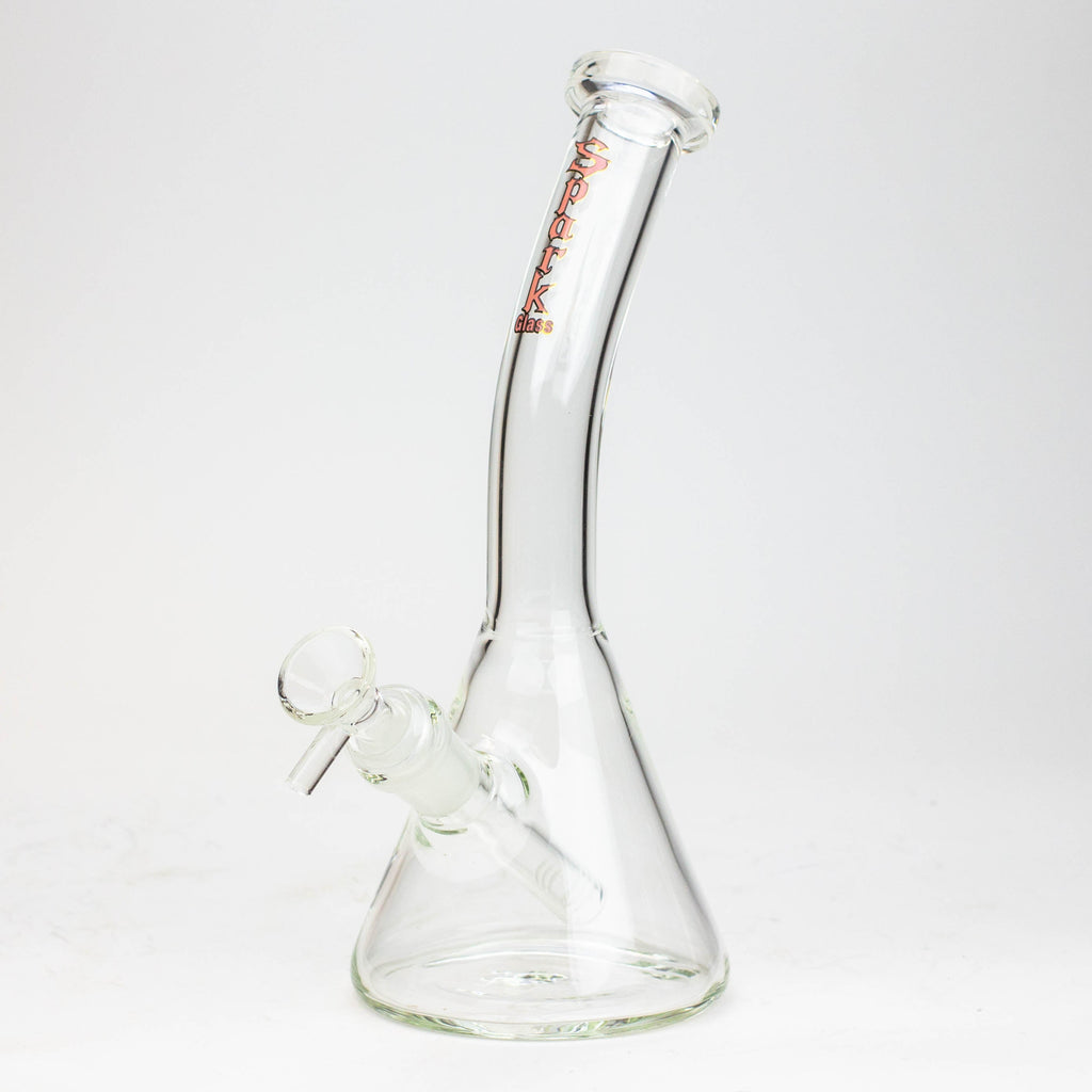 10" SPARK beaker thick glass bent neck water bong